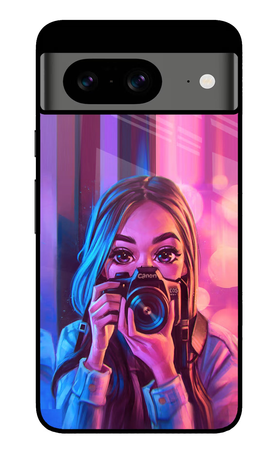 Girl Photographer Google Pixel 8 Back Cover - Girl Photographer Google Pixel 8 Glass Case Back Cover by Casekaro Girl Photographer Google Pixel 8 Glass Case Back Cover by Casekaro