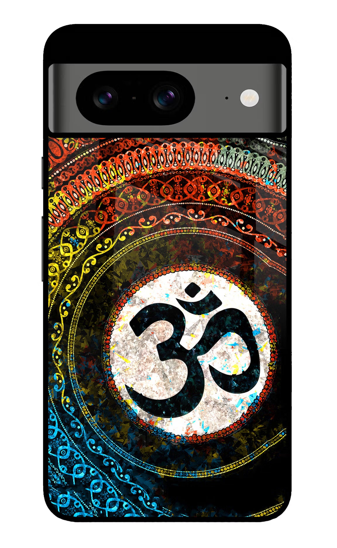 Om Cultural Google Pixel 8 Back Cover - Om Cultural Google Pixel 8 Glass Case Back Cover by Casekaro Om Cultural Google Pixel 8 Glass Case Back Cover by Casekaro
