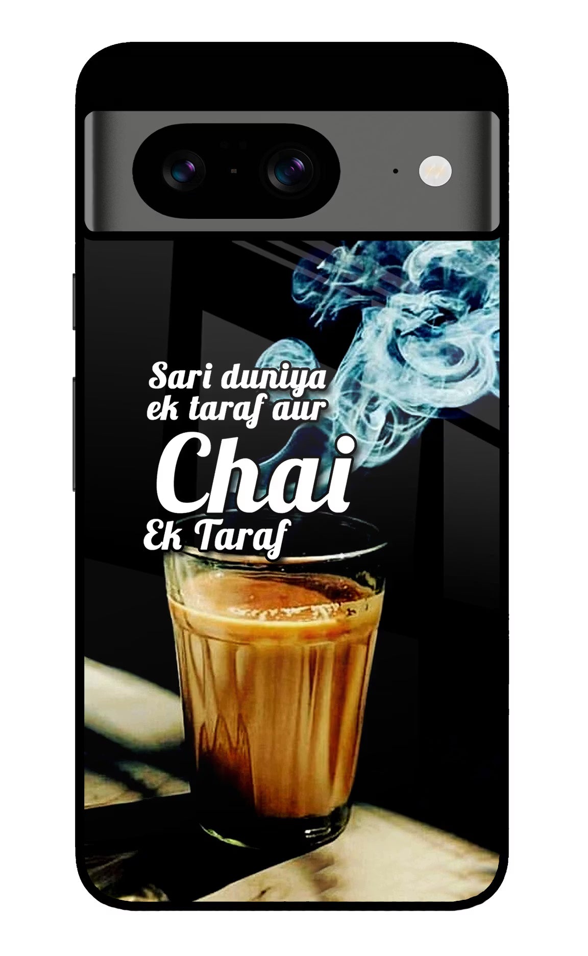 Chai Ek Taraf Quote Google Pixel 8 Back Cover - Chai Ek Taraf Quote Google Pixel 8 Glass Case Back Cover by Casekaro Chai Ek Taraf Quote Google Pixel 8 Glass Case Back Cover by Casekaro