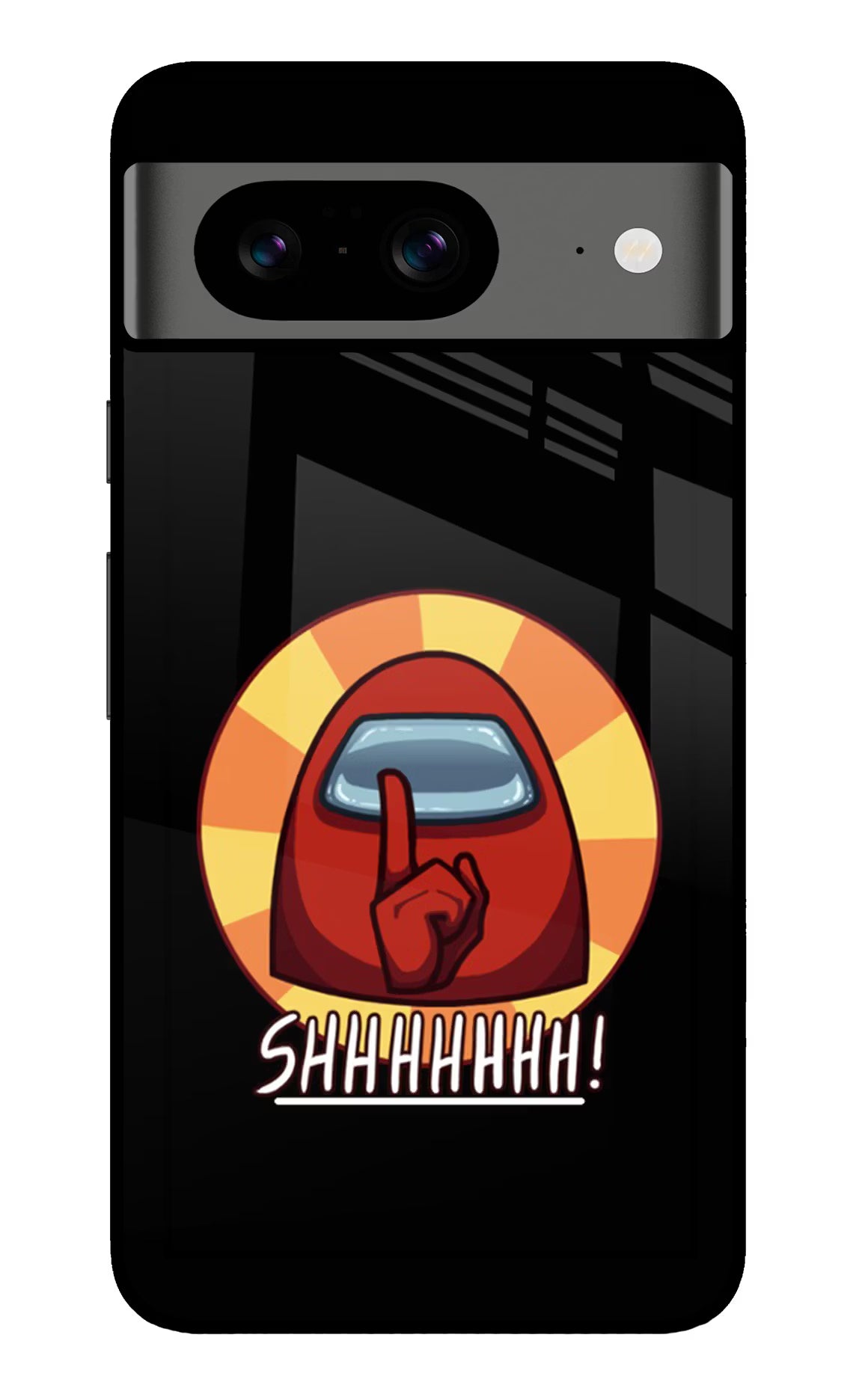 Among Us Shhh! Google Pixel 8 Back Cover - Among Us Shhh! Google Pixel 8 Glass Case Back Cover by Casekaro Among Us Shhh! Google Pixel 8 Glass Case Back Cover by Casekaro