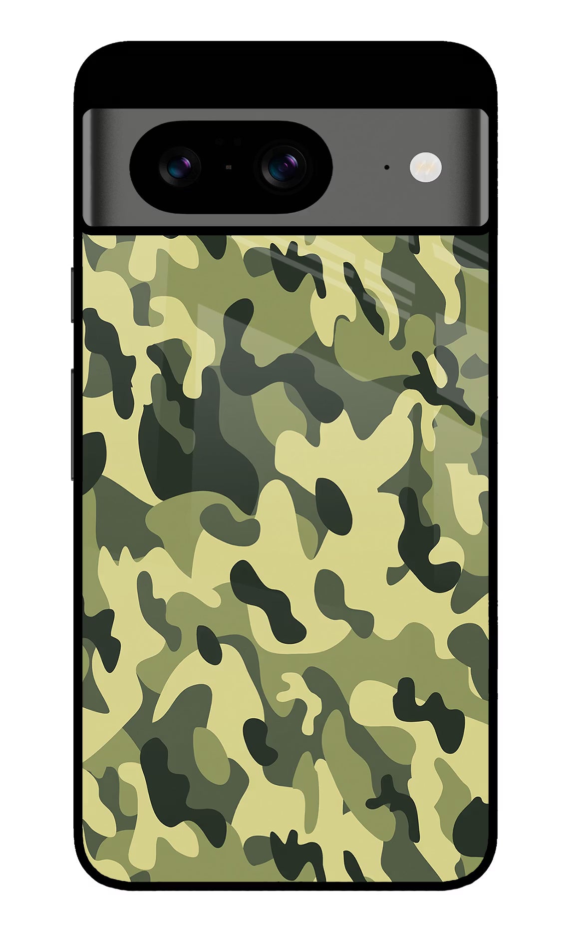 Camouflage Google Pixel 8 Back Cover - Camouflage Google Pixel 8 Glass Case Back Cover by Casekaro Camouflage Google Pixel 8 Glass Case Back Cover by Casekaro