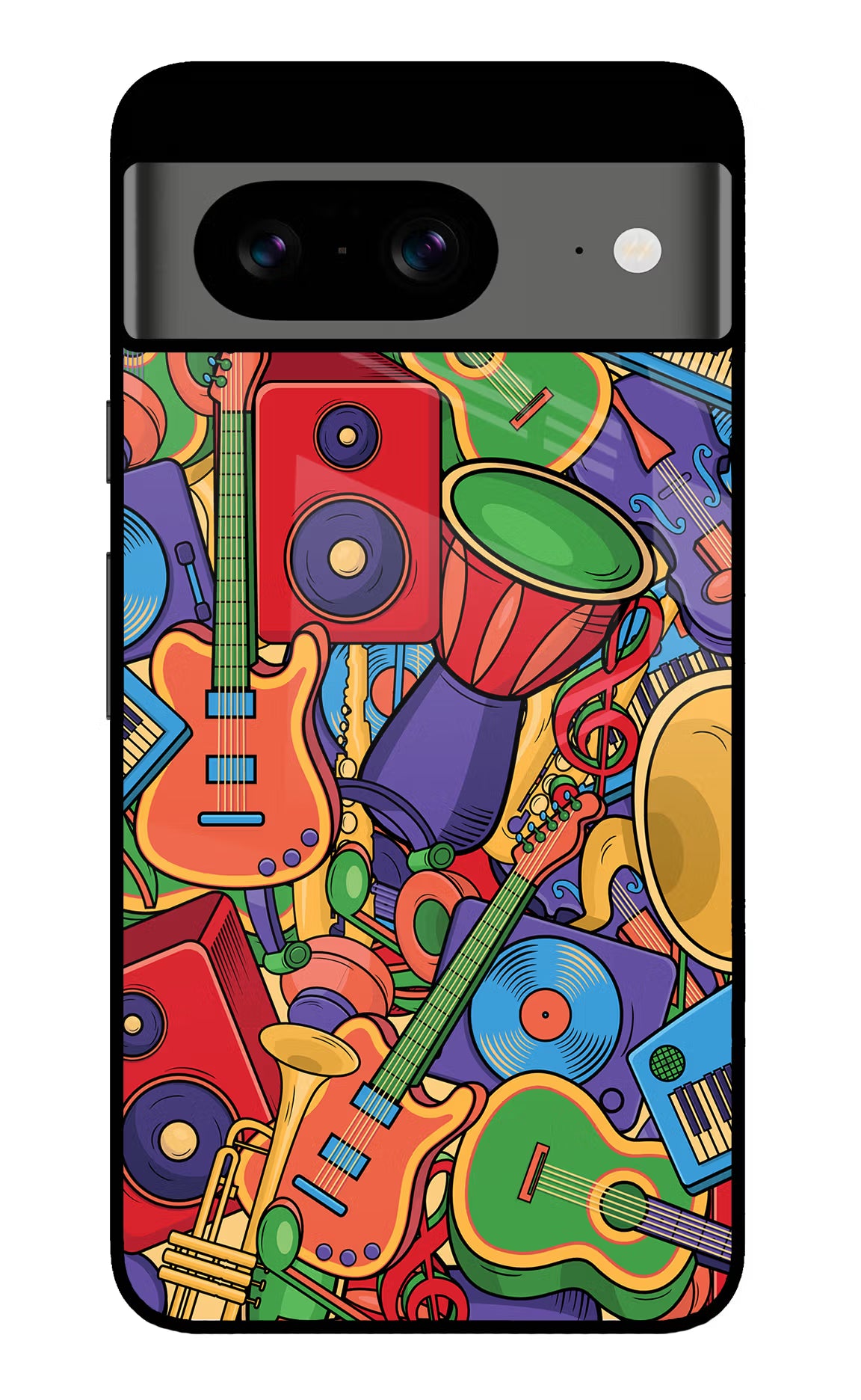 Music Instrument Doodle Google Pixel 8 Glass Case - Music Instrument Doodle Google Pixel 8 Glass Case Music Instrument Doodle Google Pixel 8 Glass Case