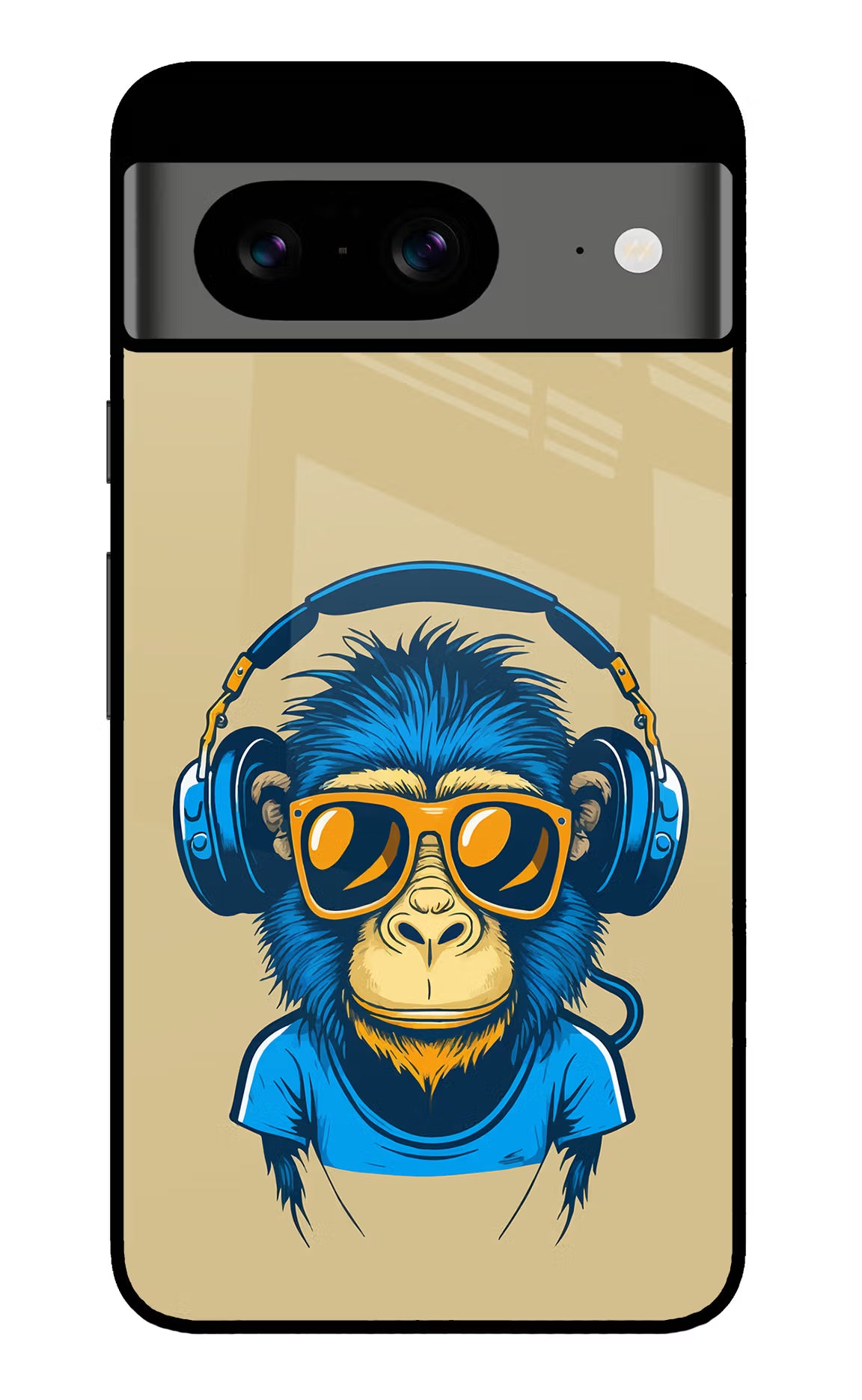 Monkey Headphone Google Pixel 8 Glass Case - Monkey Headphone Google Pixel 8 Glass Case Monkey Headphone Google Pixel 8 Glass Case