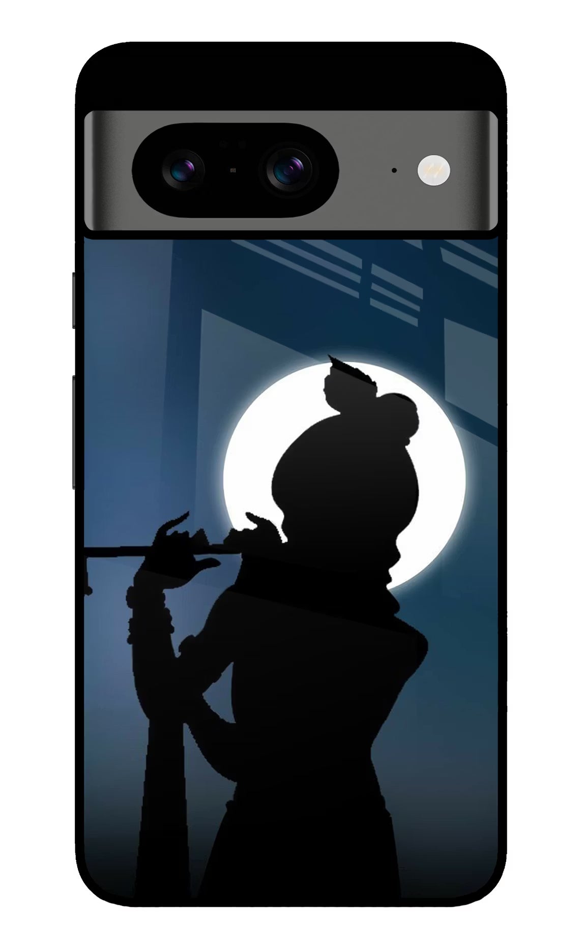 Shri Krishna Silhouette Google Pixel 8 Back Cover - Shri Krishna Silhouette Google Pixel 8 Glass Case Back Cover by Casekaro Shri Krishna Silhouette Google Pixel 8 Glass Case Back Cover by Casekaro