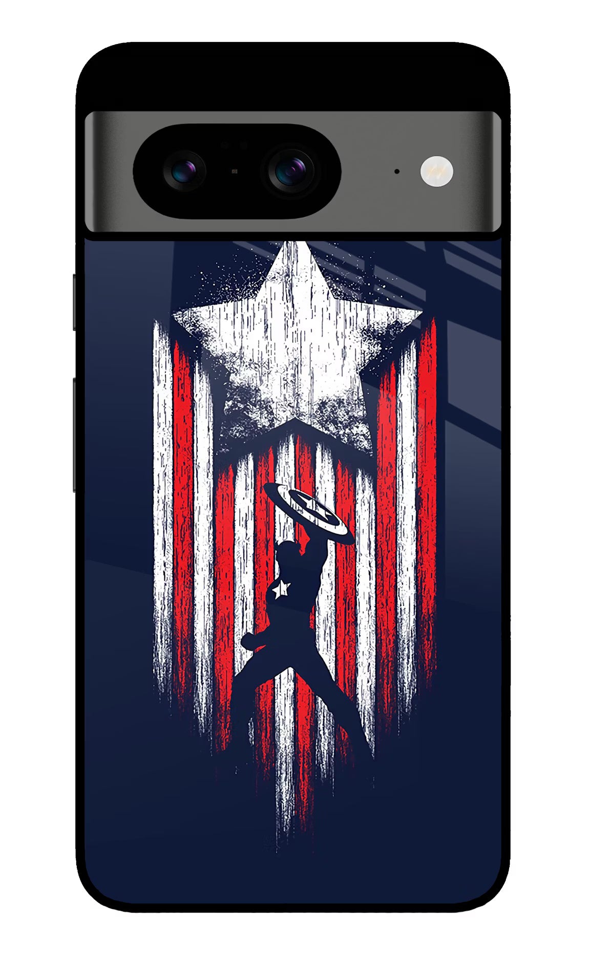 Captain America Marvel Art Google Pixel 8 Glass Case - Captain America Marvel Art Google Pixel 8 Glass Case Captain America Marvel Art Google Pixel 8 Glass Case