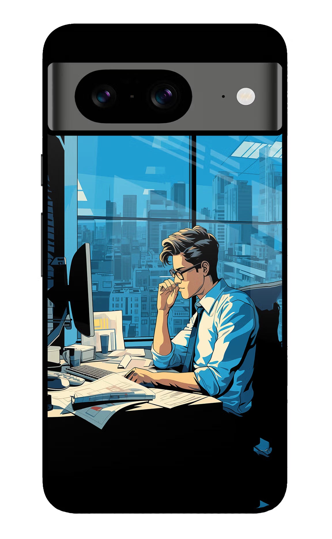 Focused Hustler (AI Generated) Google Pixel 8 Glass Case - Focused Hustler (AI Generated) Google Pixel 8 Glass Case Focused Hustler (AI Generated) Google Pixel 8 Glass Case