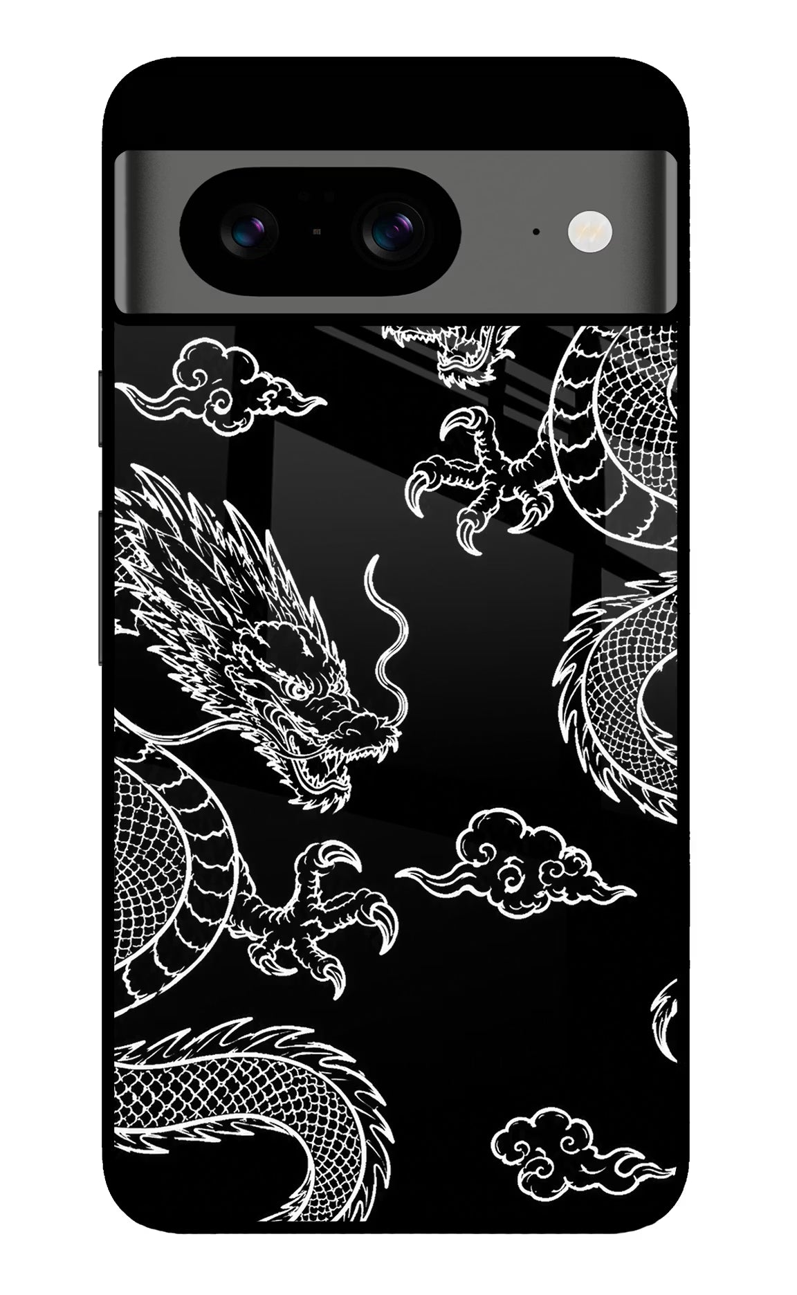 Twin Dragons Google Pixel 8 Glass Case - Twin Dragons Google Pixel 8 Glass Case Twin Dragons Google Pixel 8 Glass Case