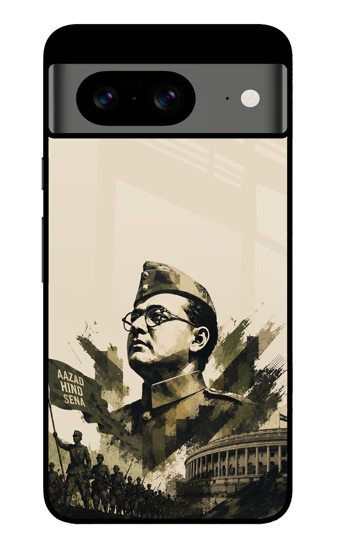 Netaji Rising Google Pixel 8 Glass Case - Netaji Rising Google Pixel 8 Glass Case Netaji Rising Google Pixel 8 Glass Case