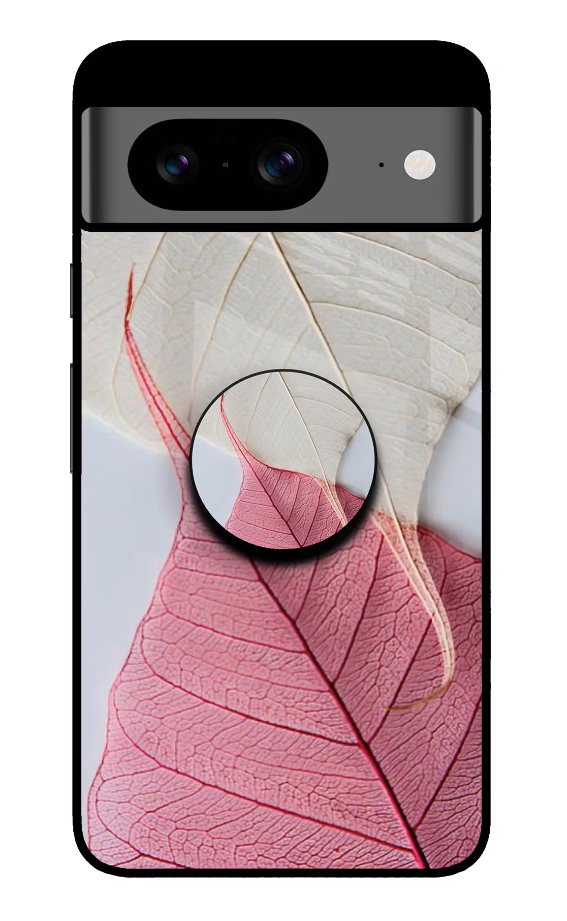 White Pink Leaf Google Pixel 8 Pop Case - White Pink Leaf Google Pixel 8 Pop Case by Casekaro White Pink Leaf Google Pixel 8 Pop Case by Casekaro