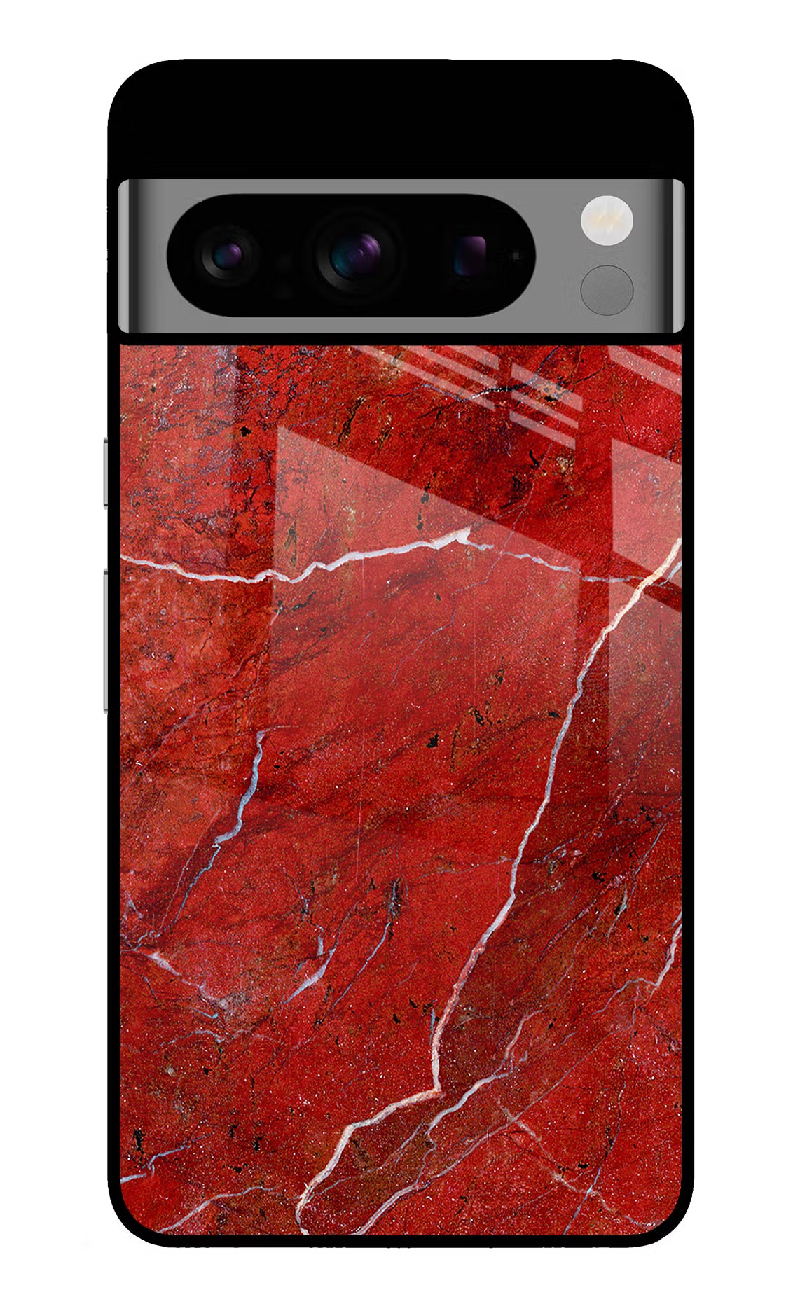 Red Marble Design Google Pixel 8 Pro Back Cover - Red Marble Design Google Pixel 8 Pro Glass Case Back Cover by Casekaro Red Marble Design Google Pixel 8 Pro Glass Case Back Cover by Casekaro