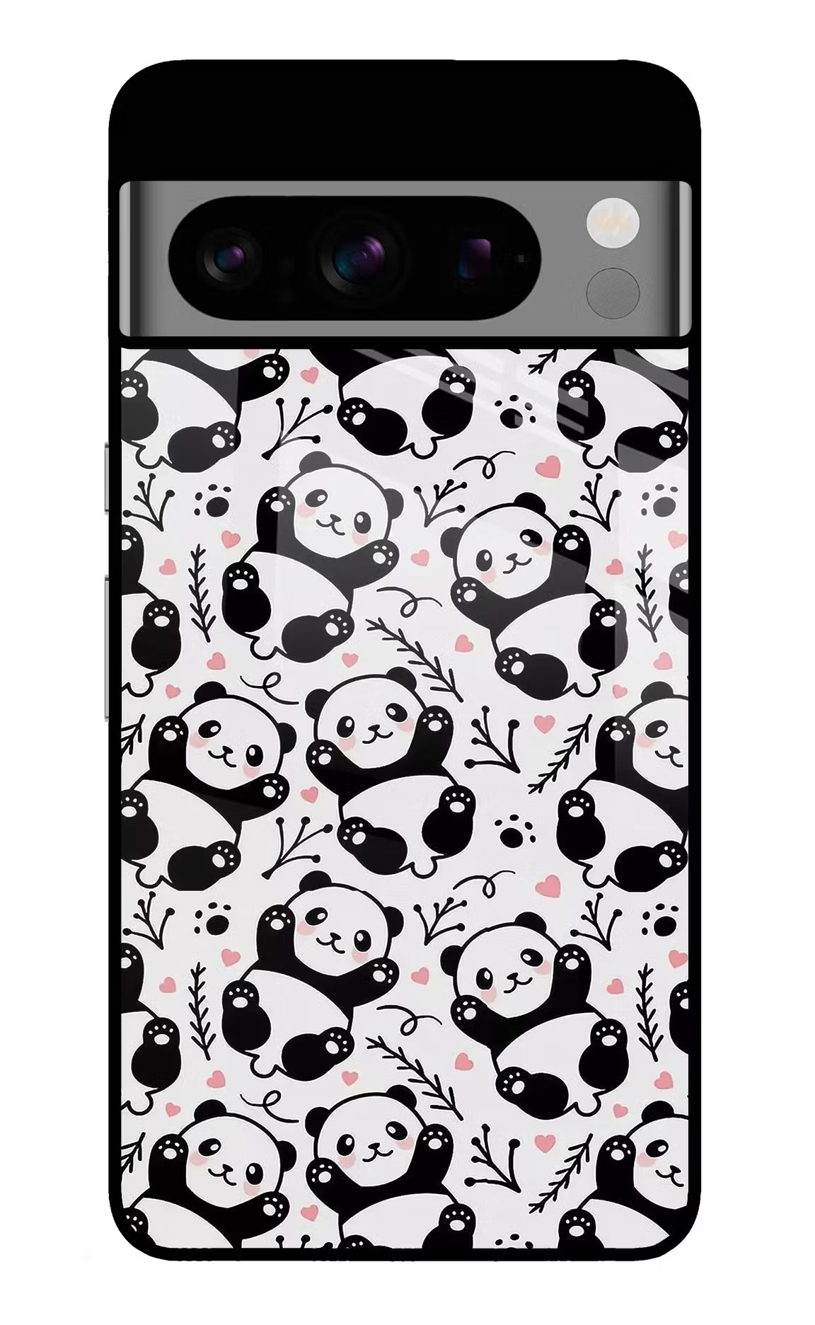 Cute Panda Google Pixel 8 Pro Back Cover - Cute Panda Google Pixel 8 Pro Glass Case Back Cover by Casekaro Cute Panda Google Pixel 8 Pro Glass Case Back Cover by Casekaro