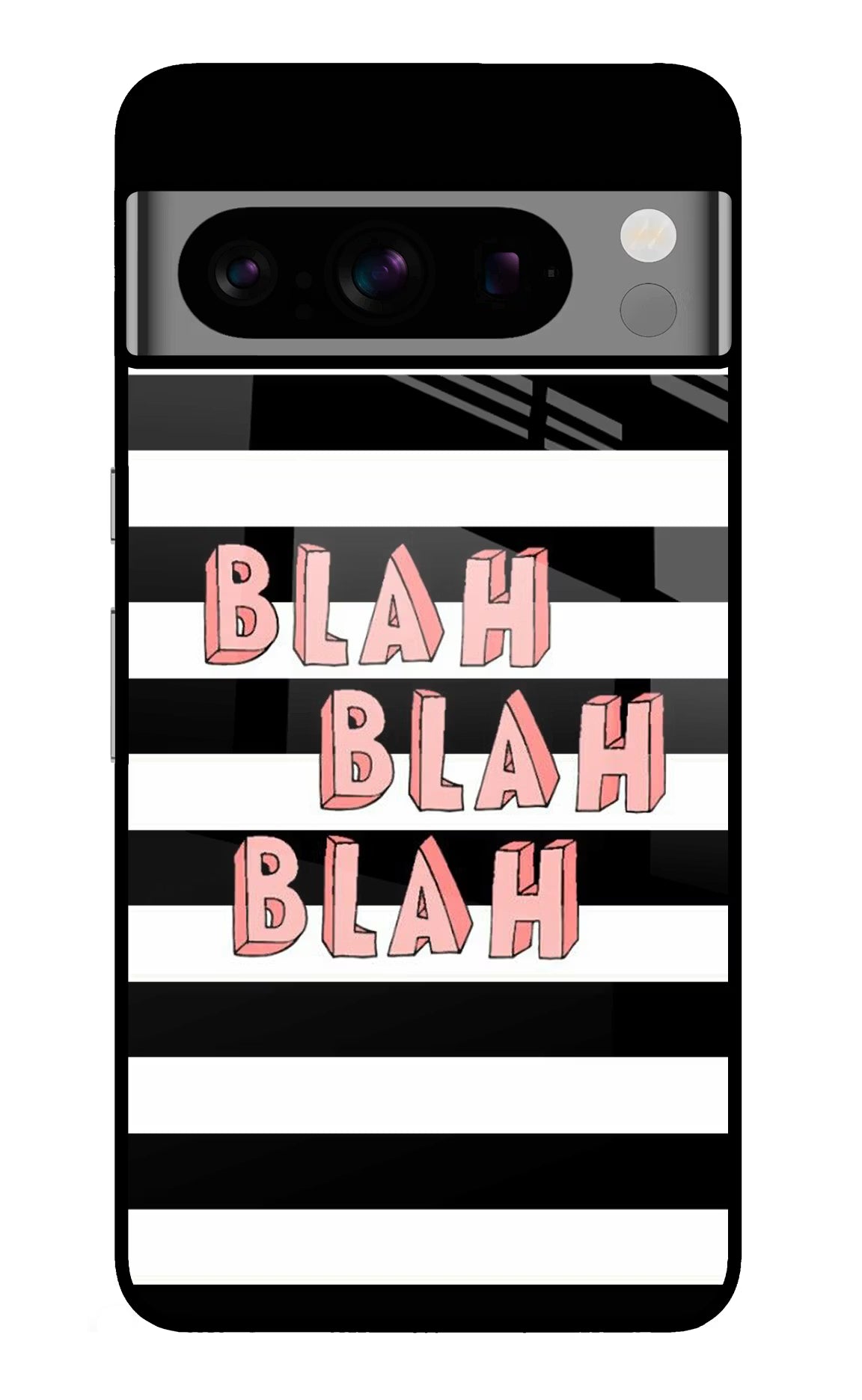 Blah Blah Blah Google Pixel 8 Pro Back Cover - Blah Blah Blah Google Pixel 8 Pro Glass Case Back Cover by Casekaro Blah Blah Blah Google Pixel 8 Pro Glass Case Back Cover by Casekaro