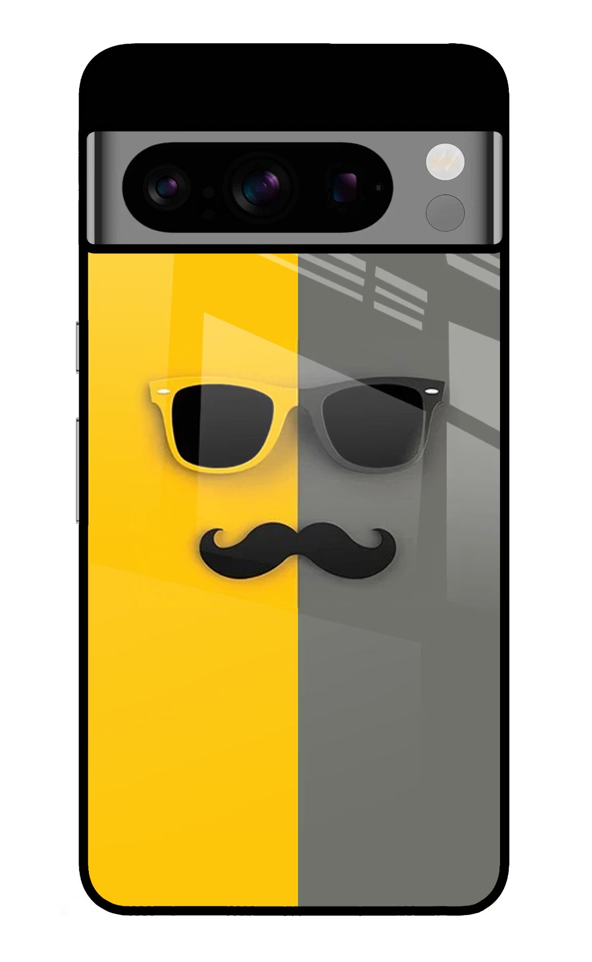 Sunglasses with Mustache Google Pixel 8 Pro Back Cover - Sunglasses with Mustache Google Pixel 8 Pro Glass Case Back Cover by Casekaro Sunglasses with Mustache Google Pixel 8 Pro Glass Case Back Cover by Casekaro