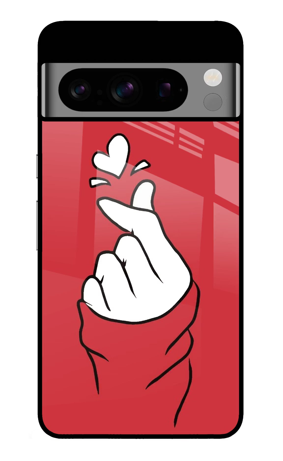 Korean Love Sign Google Pixel 8 Pro Back Cover - Korean Love Sign Google Pixel 8 Pro Glass Case Back Cover by Casekaro Korean Love Sign Google Pixel 8 Pro Glass Case Back Cover by Casekaro