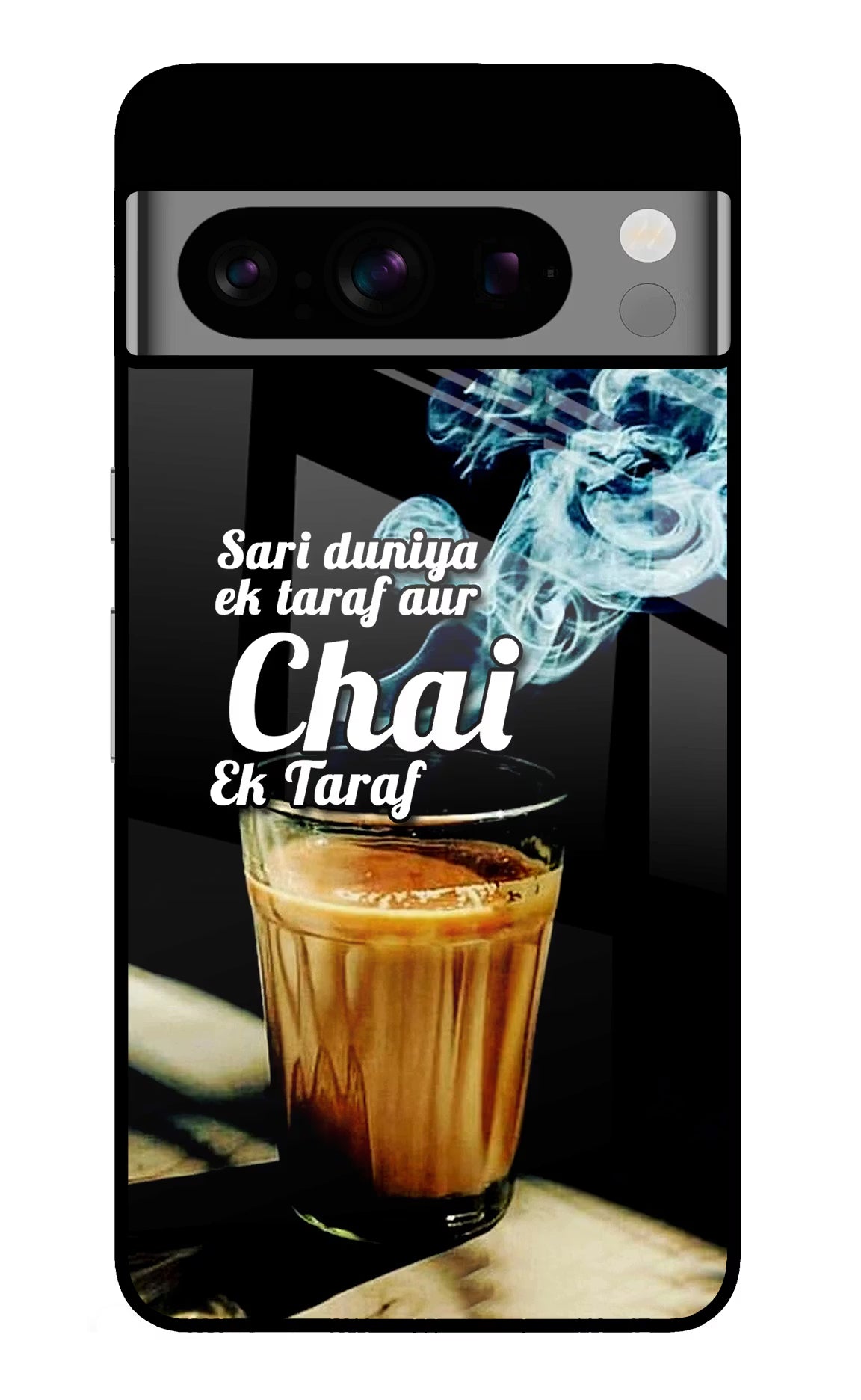 Chai Ek Taraf Quote Google Pixel 8 Pro Back Cover - Chai Ek Taraf Quote Google Pixel 8 Pro Glass Case Back Cover by Casekaro Chai Ek Taraf Quote Google Pixel 8 Pro Glass Case Back Cover by Casekaro