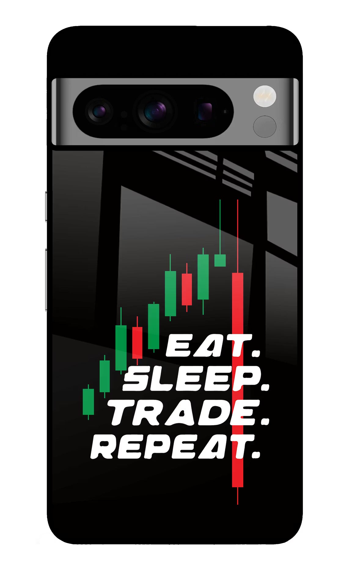 Eat Sleep Trade Repeat Google Pixel 8 Pro Back Cover - Eat Sleep Trade Repeat Google Pixel 8 Pro Glass Case Back Cover by Casekaro Eat Sleep Trade Repeat Google Pixel 8 Pro Glass Case Back Cover by Casekaro