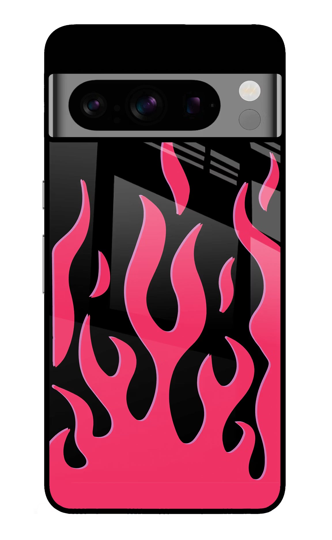 Fire Flames Google Pixel 8 Pro Back Cover - Fire Flames Google Pixel 8 Pro Glass Case Back Cover by Casekaro Fire Flames Google Pixel 8 Pro Glass Case Back Cover by Casekaro