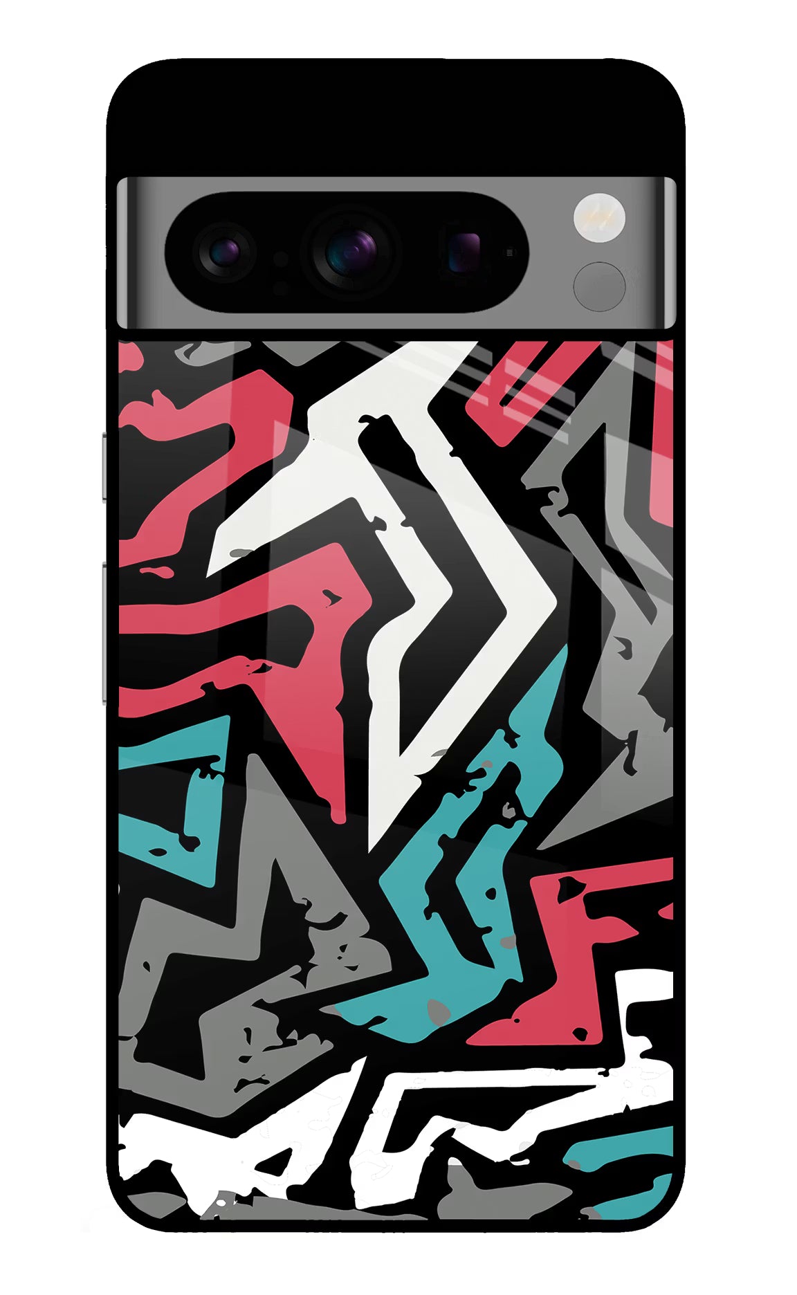Geometric Graffiti Google Pixel 8 Pro Back Cover - Geometric Graffiti Google Pixel 8 Pro Glass Case Back Cover by Casekaro Geometric Graffiti Google Pixel 8 Pro Glass Case Back Cover by Casekaro