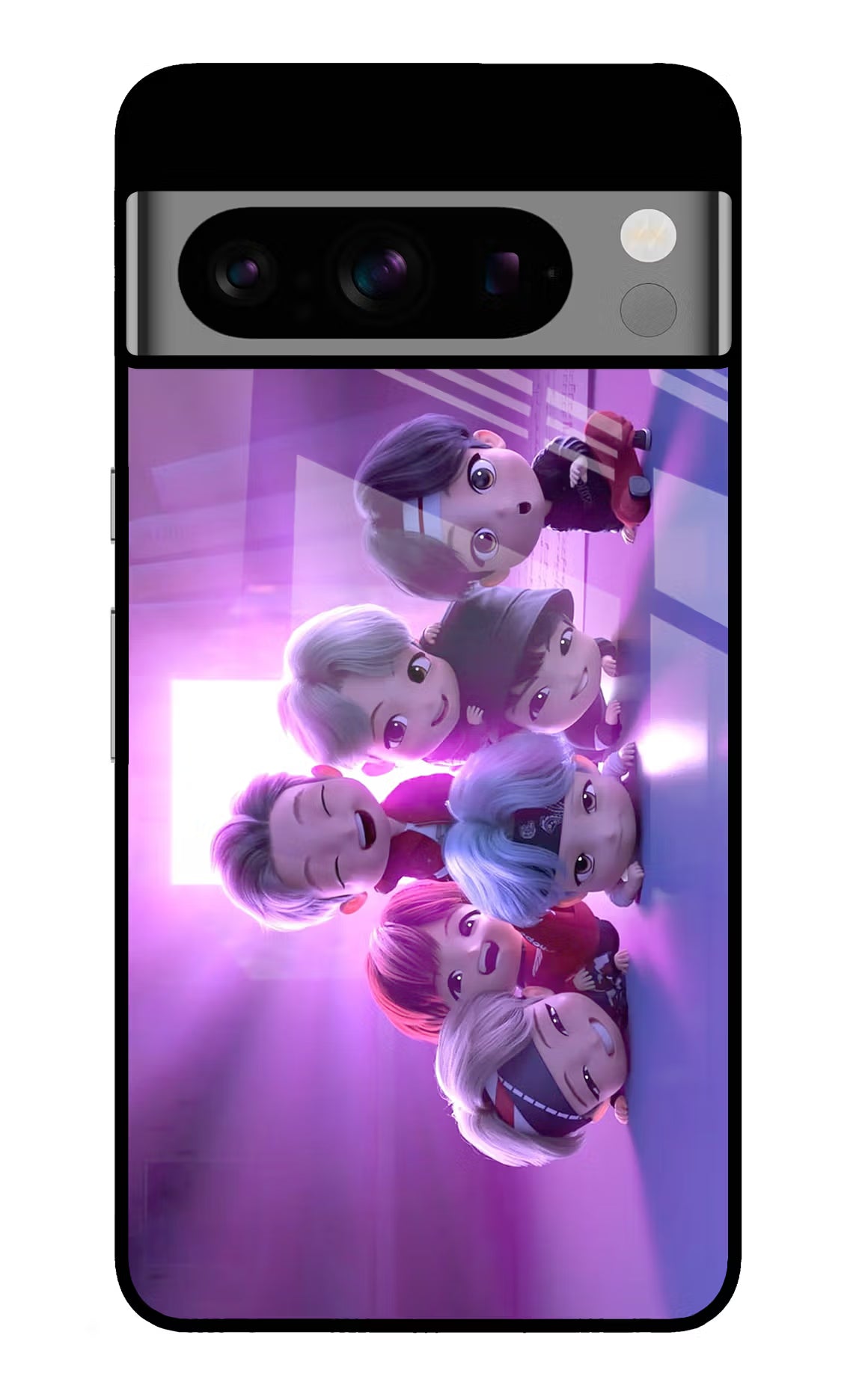 BTS Chibi Google Pixel 8 Pro Glass Case - BTS Chibi Google Pixel 8 Pro Glass Case BTS Chibi Google Pixel 8 Pro Glass Case