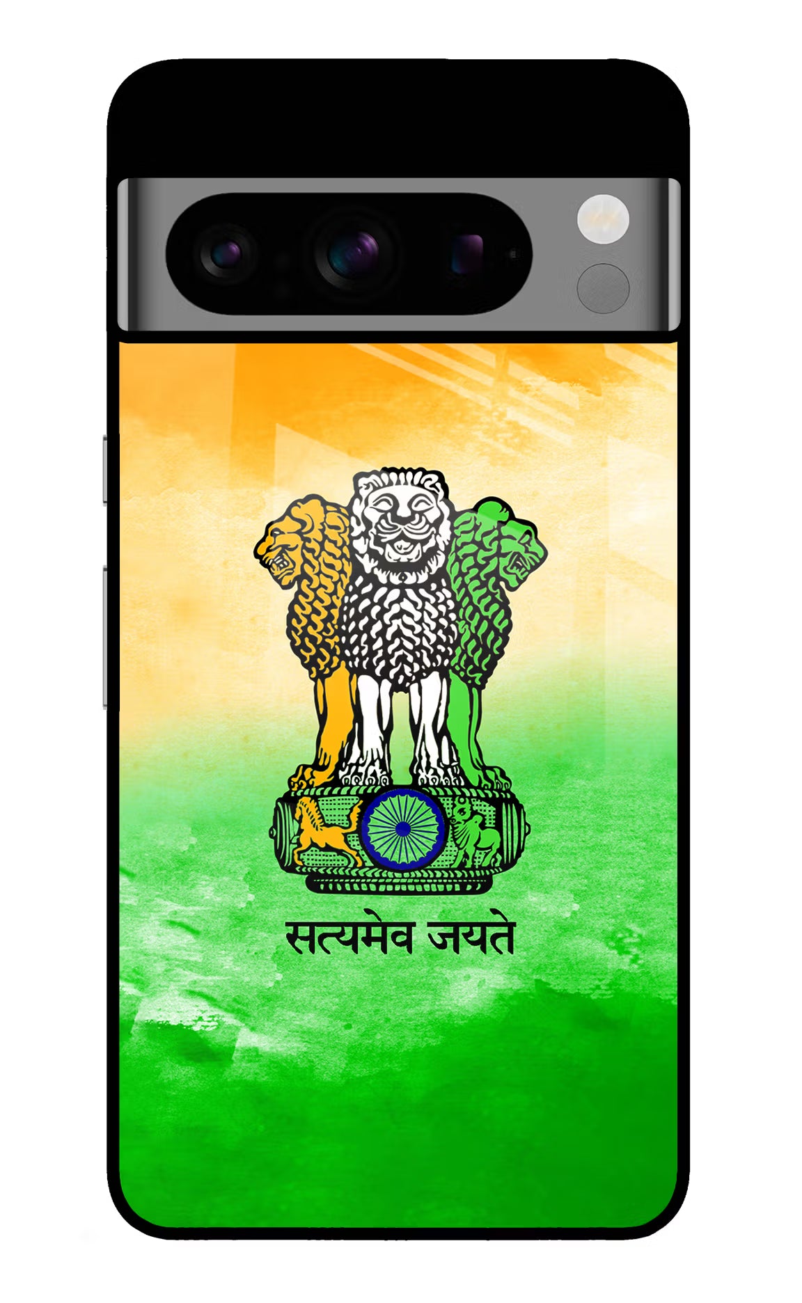 Satyamev Jayate Flag Google Pixel 8 Pro Back Cover - Satyamev Jayate Flag Google Pixel 8 Pro Glass Case Back Cover by Casekaro Satyamev Jayate Flag Google Pixel 8 Pro Glass Case Back Cover by Casekaro