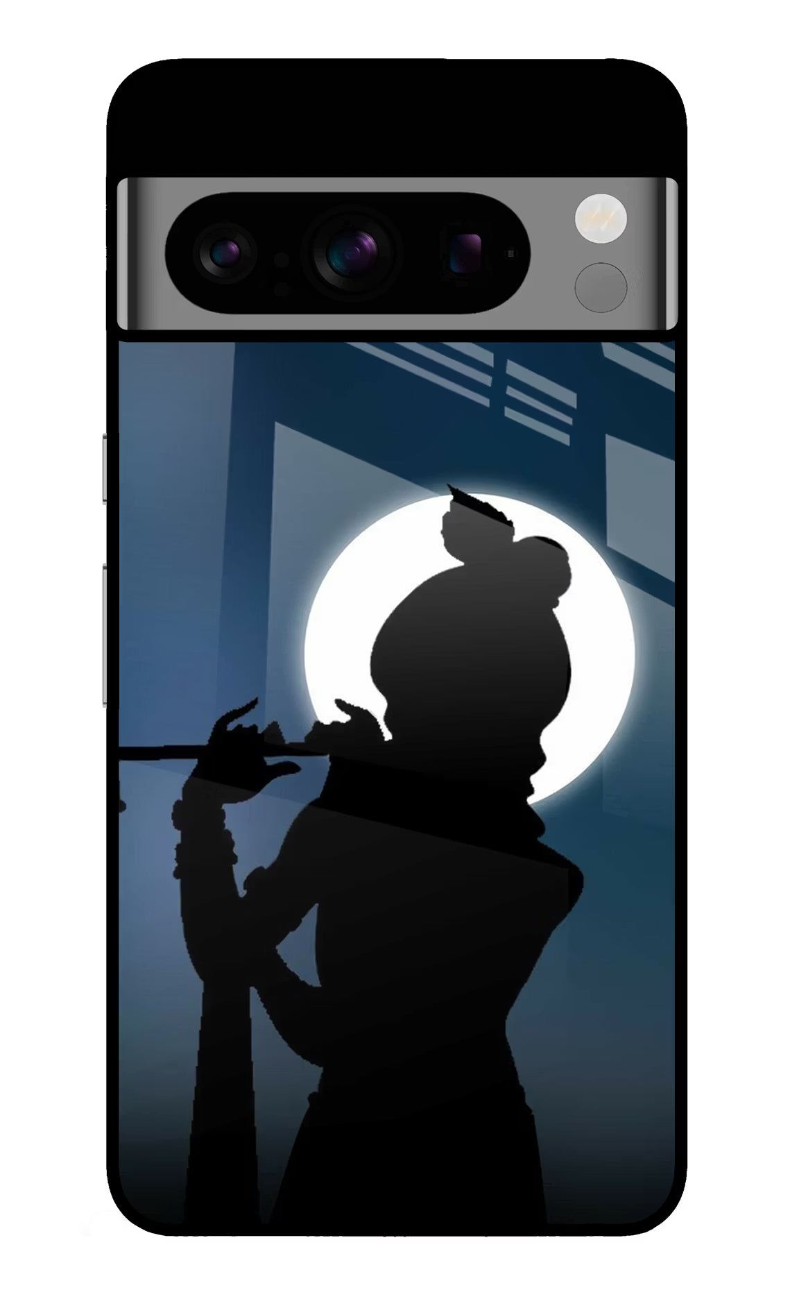 Shri Krishna Silhouette Google Pixel 8 Pro Glass Case - Shri Krishna Silhouette Google Pixel 8 Pro Glass Case Shri Krishna Silhouette Google Pixel 8 Pro Glass Case