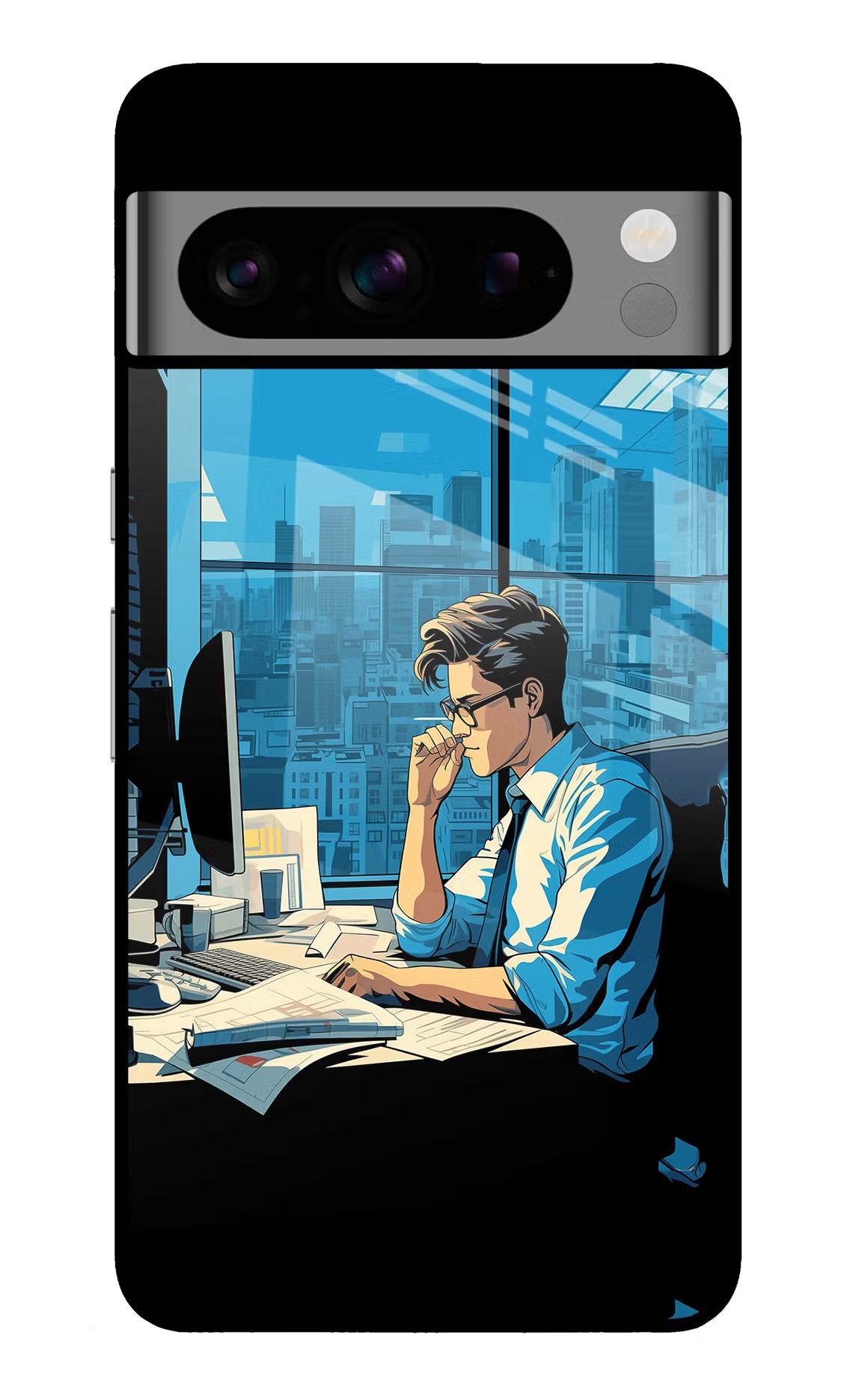 Focused Hustler (AI Generated) Google Pixel 8 Pro Glass Case - Focused Hustler (AI Generated) Google Pixel 8 Pro Glass Case Focused Hustler (AI Generated) Google Pixel 8 Pro Glass Case