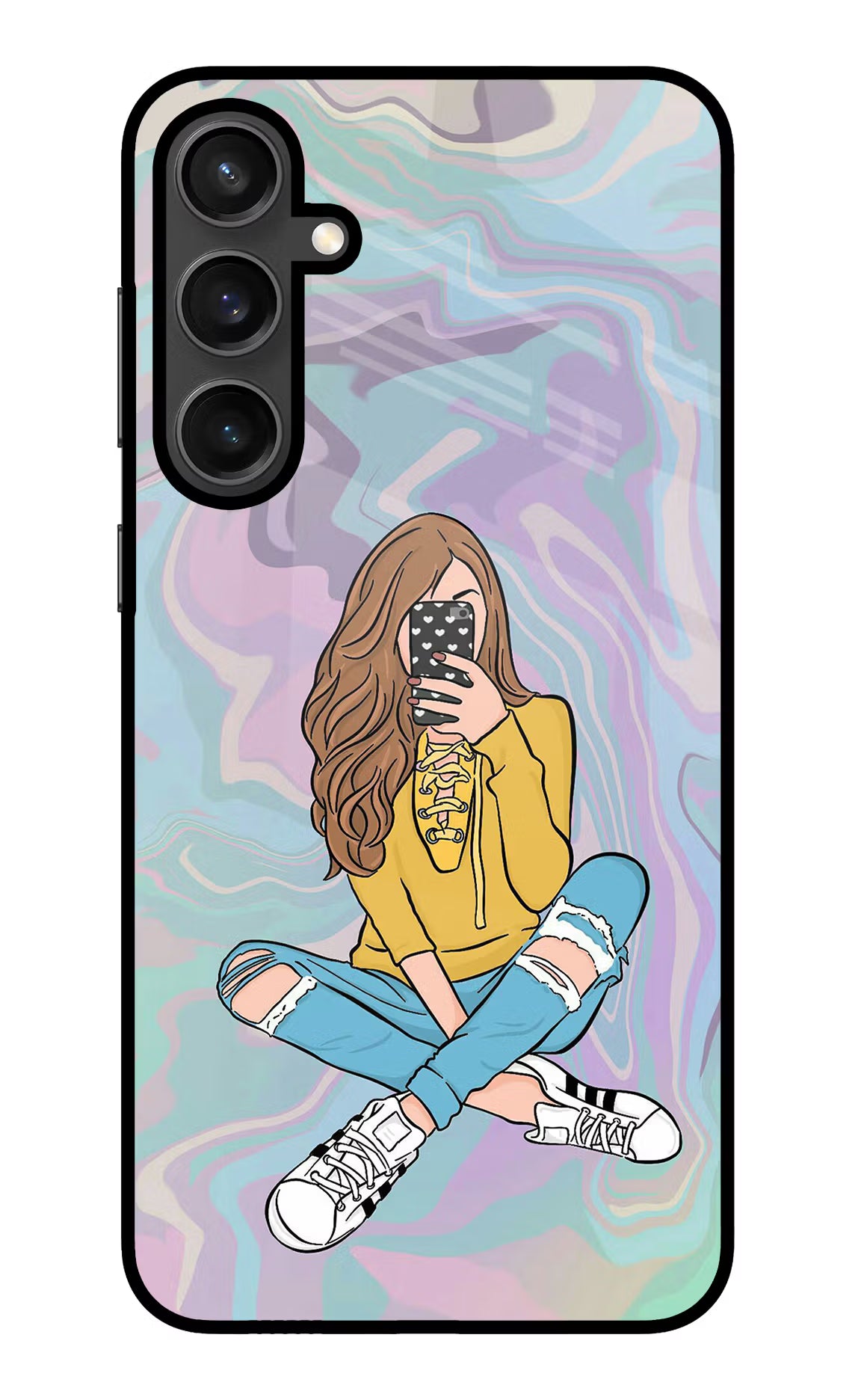 Selfie Girl Samsung S23 FE 5G Glass Case - Selfie Girl Samsung S23 FE 5G Glass Case Selfie Girl Samsung S23 FE 5G Glass Case