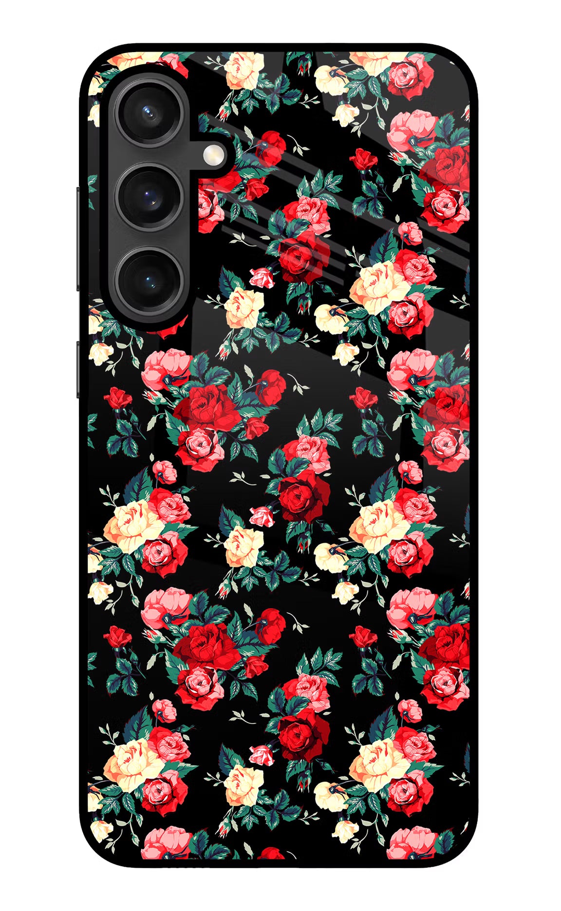 Rose Pattern Samsung S23 FE 5G Glass Case - Rose Pattern Samsung S23 FE 5G Glass Case Rose Pattern Samsung S23 FE 5G Glass Case