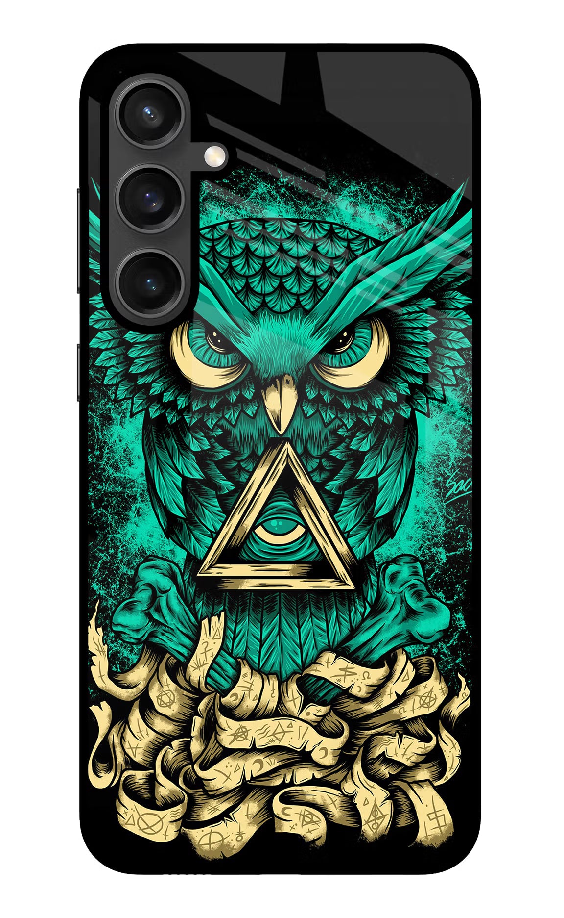 Green Owl Samsung S23 FE 5G Glass Case - Green Owl Samsung S23 FE 5G Glass Case Green Owl Samsung S23 FE 5G Glass Case