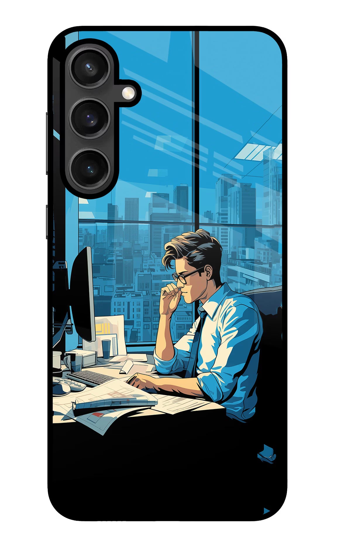 Focused Hustler (AI Generated) Samsung S23 FE 5G Glass Case - Focused Hustler (AI Generated) Samsung S23 FE 5G Glass Case Focused Hustler (AI Generated) Samsung S23 FE 5G Glass Case