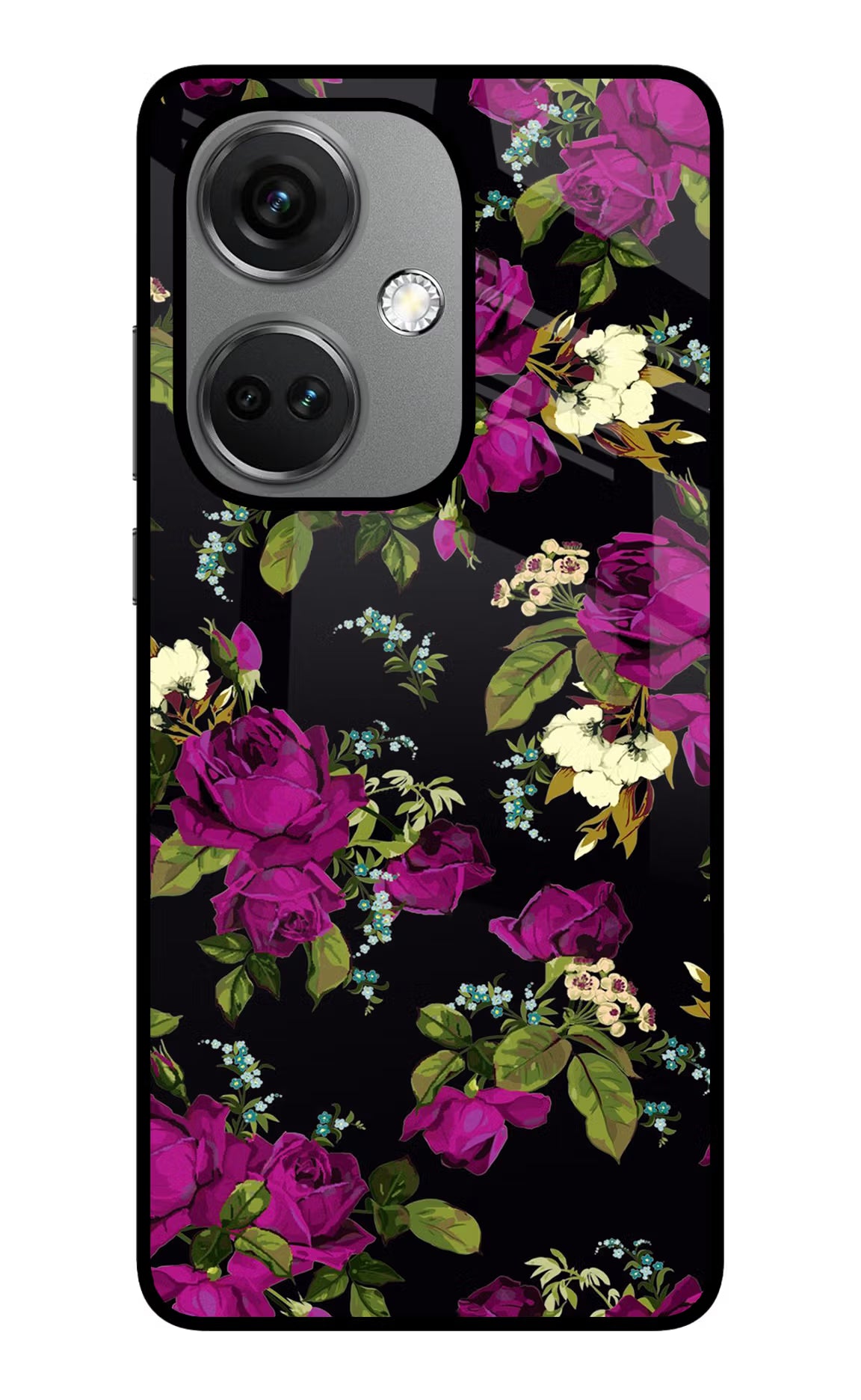 Flowers OnePlus Nord CE 3 5G Glass Case - Flowers OnePlus Nord CE 3 5G Glass Case Flowers OnePlus Nord CE 3 5G Glass Case
