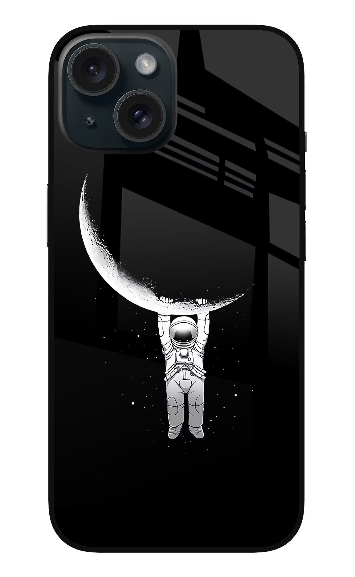 Moon Space iPhone 15 Glass Case - Moon Space iPhone 15 Glass Case Moon Space iPhone 15 Glass Case