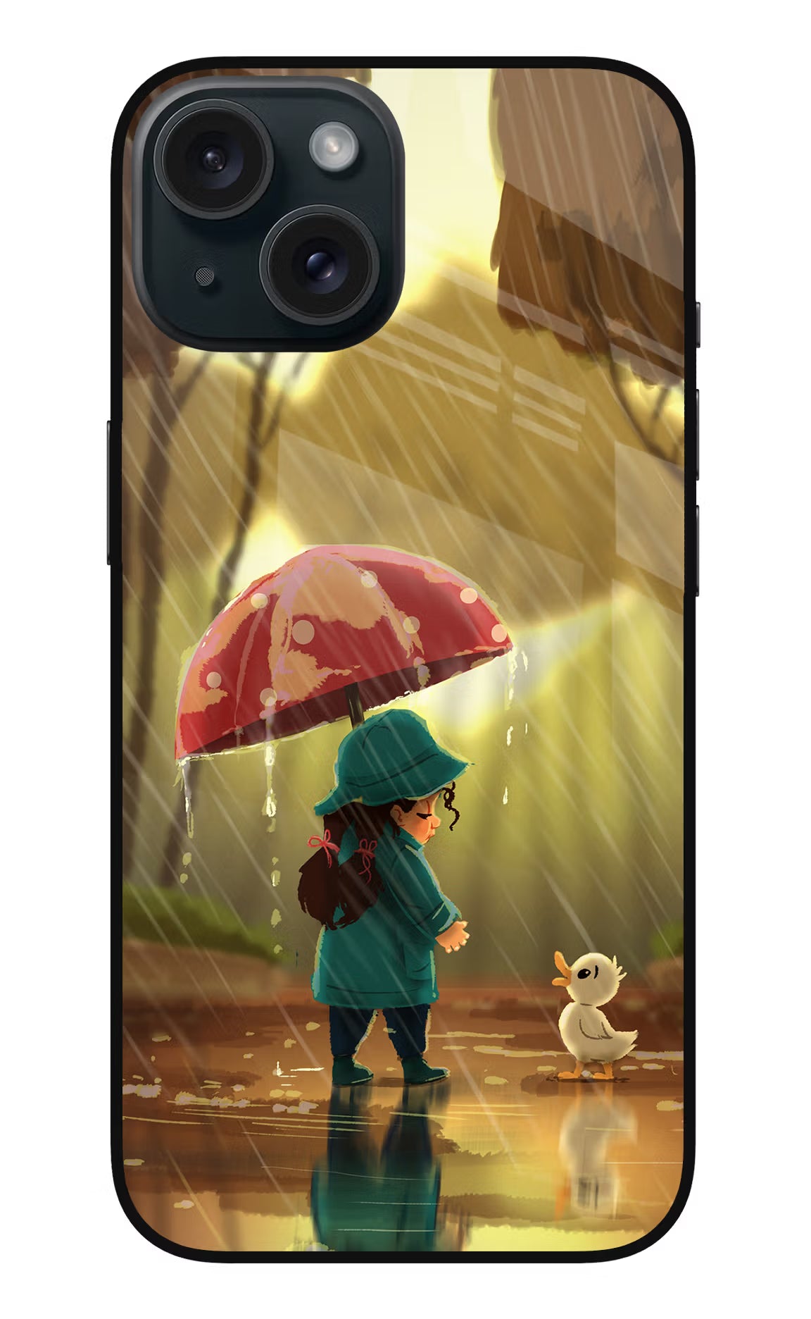 Rainy Day iPhone 15 Glass Case - Rainy Day iPhone 15 Glass Case Rainy Day iPhone 15 Glass Case