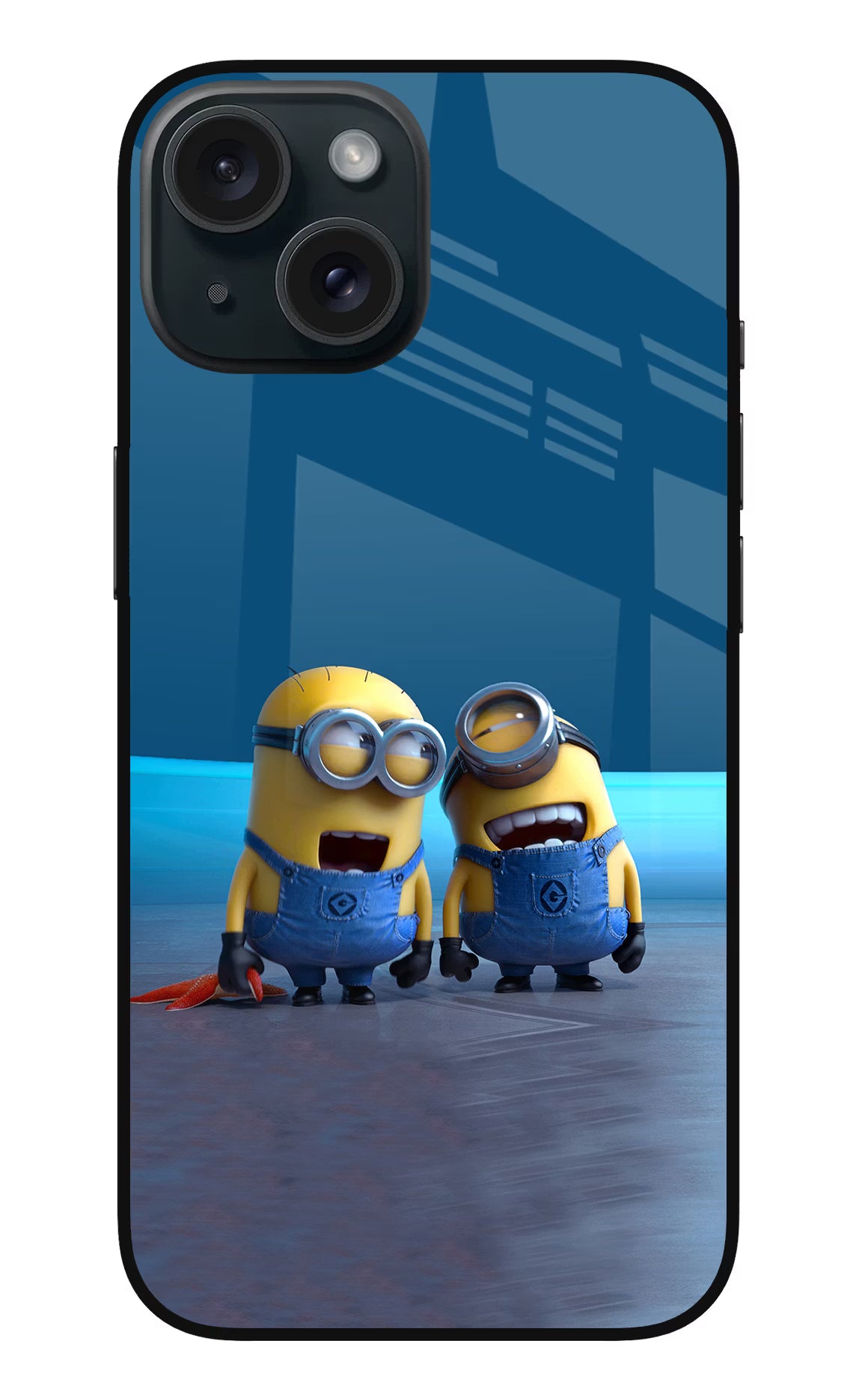 Minion Laughing iPhone 15 Glass Case - Minion Laughing iPhone 15 Glass Case Minion Laughing iPhone 15 Glass Case