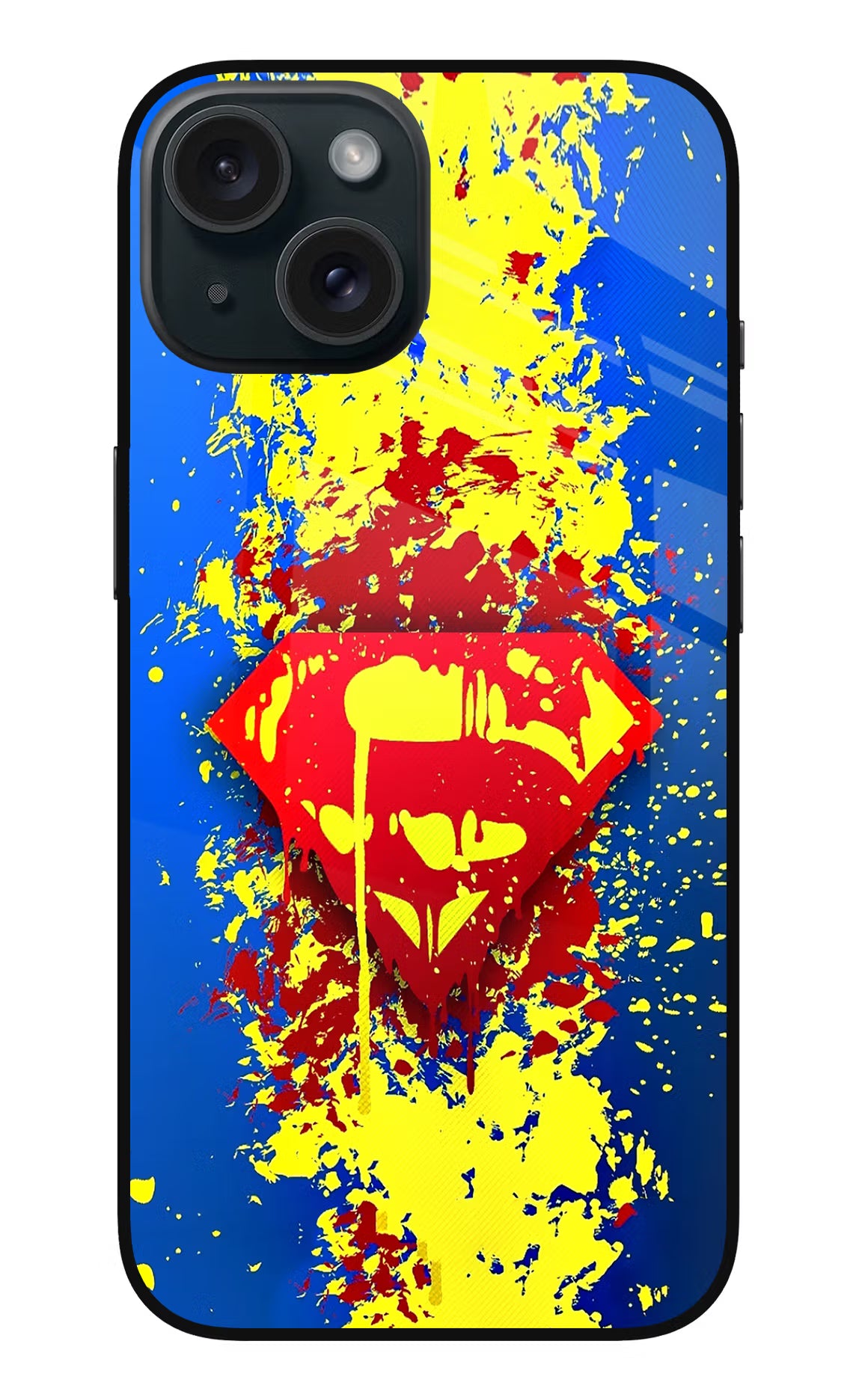 Superman logo iPhone 15 Glass Case - Superman logo iPhone 15 Glass Case Superman logo iPhone 15 Glass Case