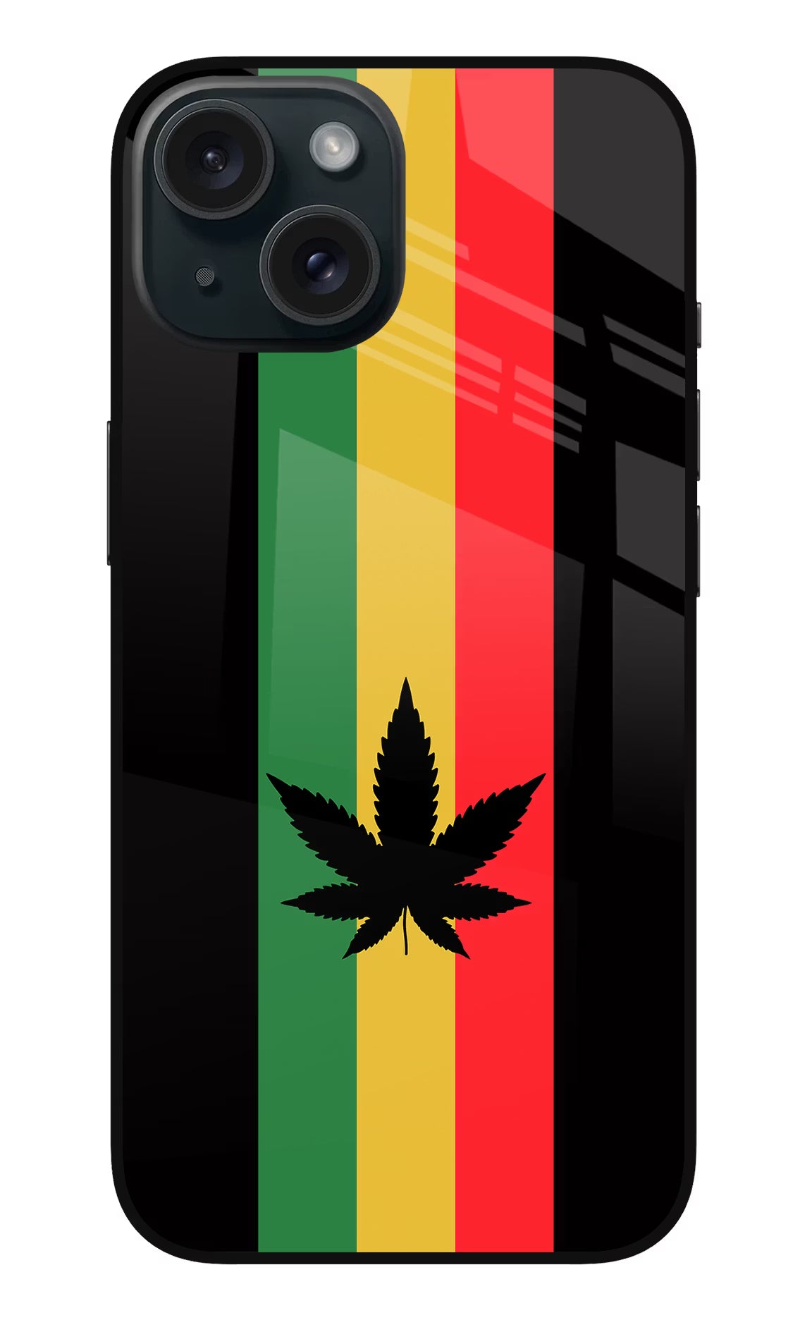Weed Flag iPhone 15 Glass Case - Weed Flag iPhone 15 Glass Case Weed Flag iPhone 15 Glass Case