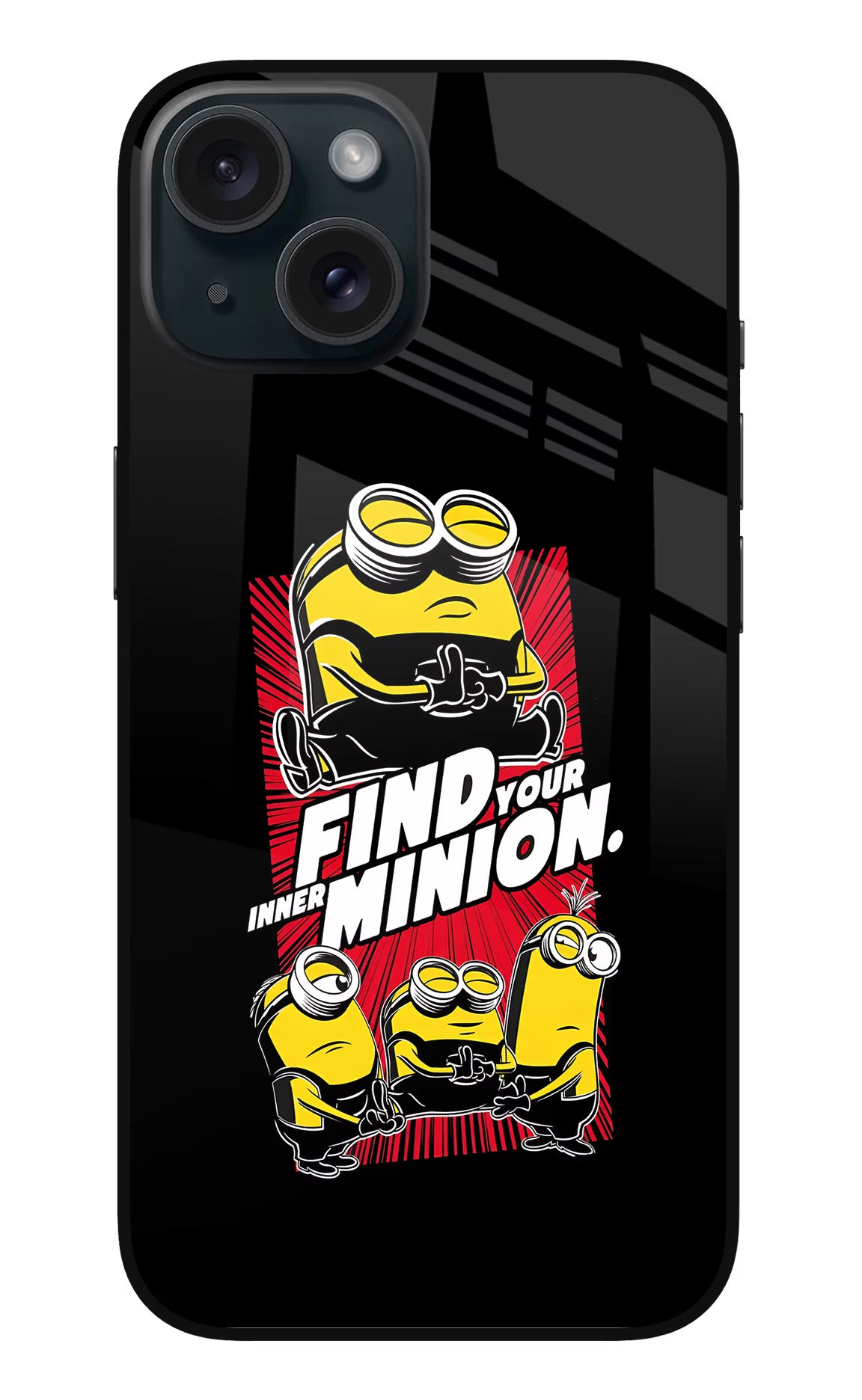 Find your inner Minion iPhone 15 Glass Case - Find your inner Minion iPhone 15 Glass Case Find your inner Minion iPhone 15 Glass Case