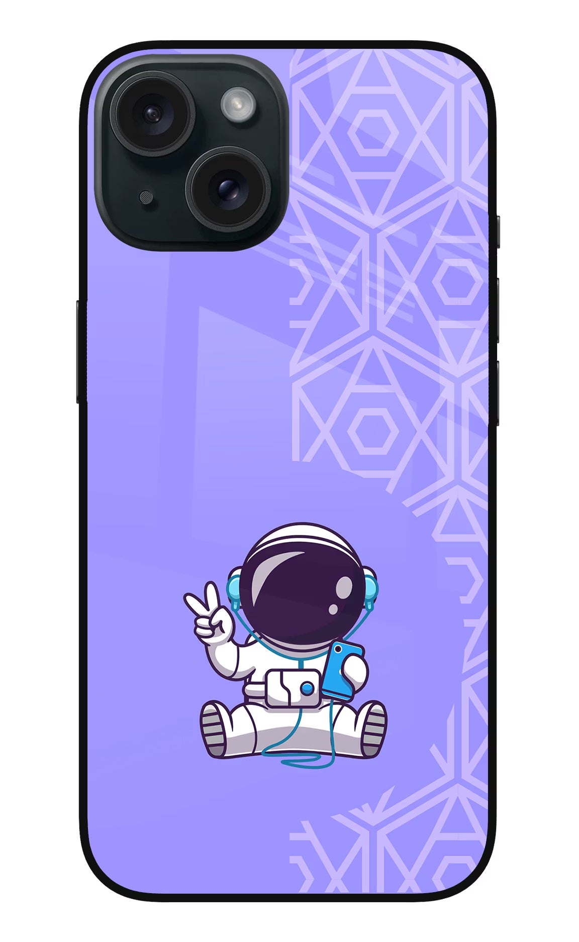 Cute Astronaut Chilling iPhone 15 Glass Case - Cute Astronaut Chilling iPhone 15 Glass Case Cute Astronaut Chilling iPhone 15 Glass Case