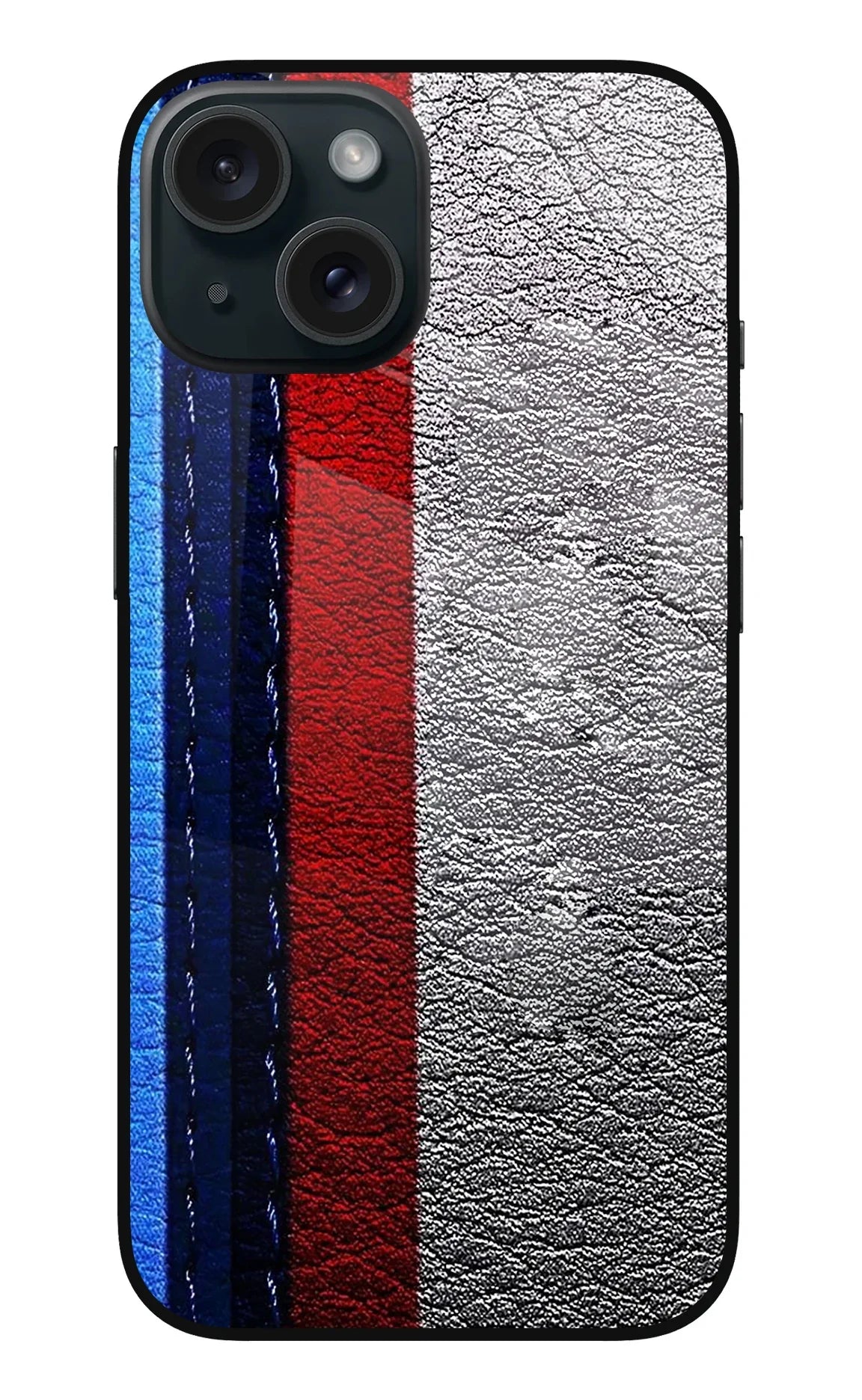 BMW Stripes iPhone 15 Glass Case - BMW Stripes iPhone 15 Glass Case BMW Stripes iPhone 15 Glass Case