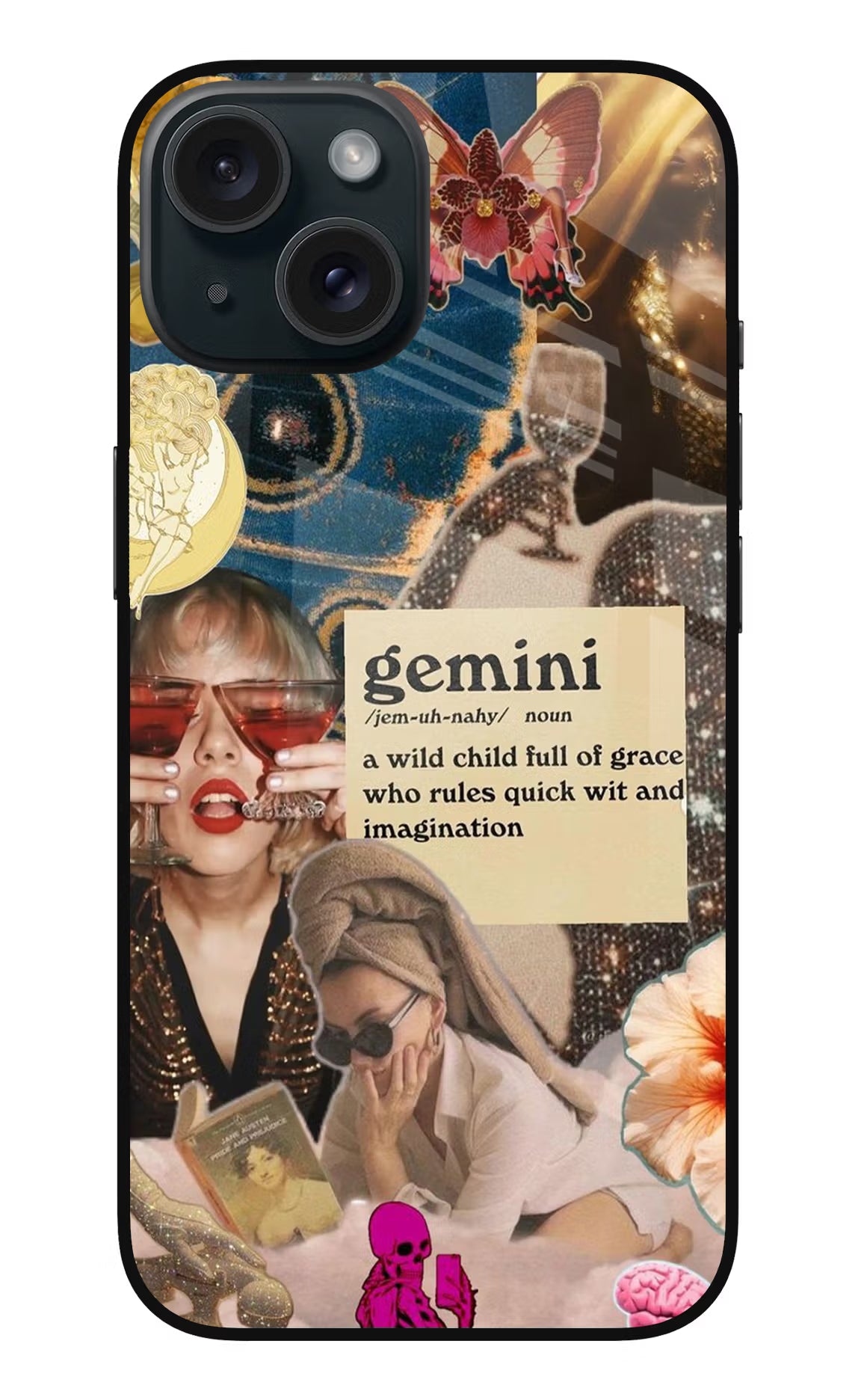 Gemini Zodiac iPhone 15 Glass Case - Gemini Zodiac iPhone 15 Glass Case Gemini Zodiac iPhone 15 Glass Case