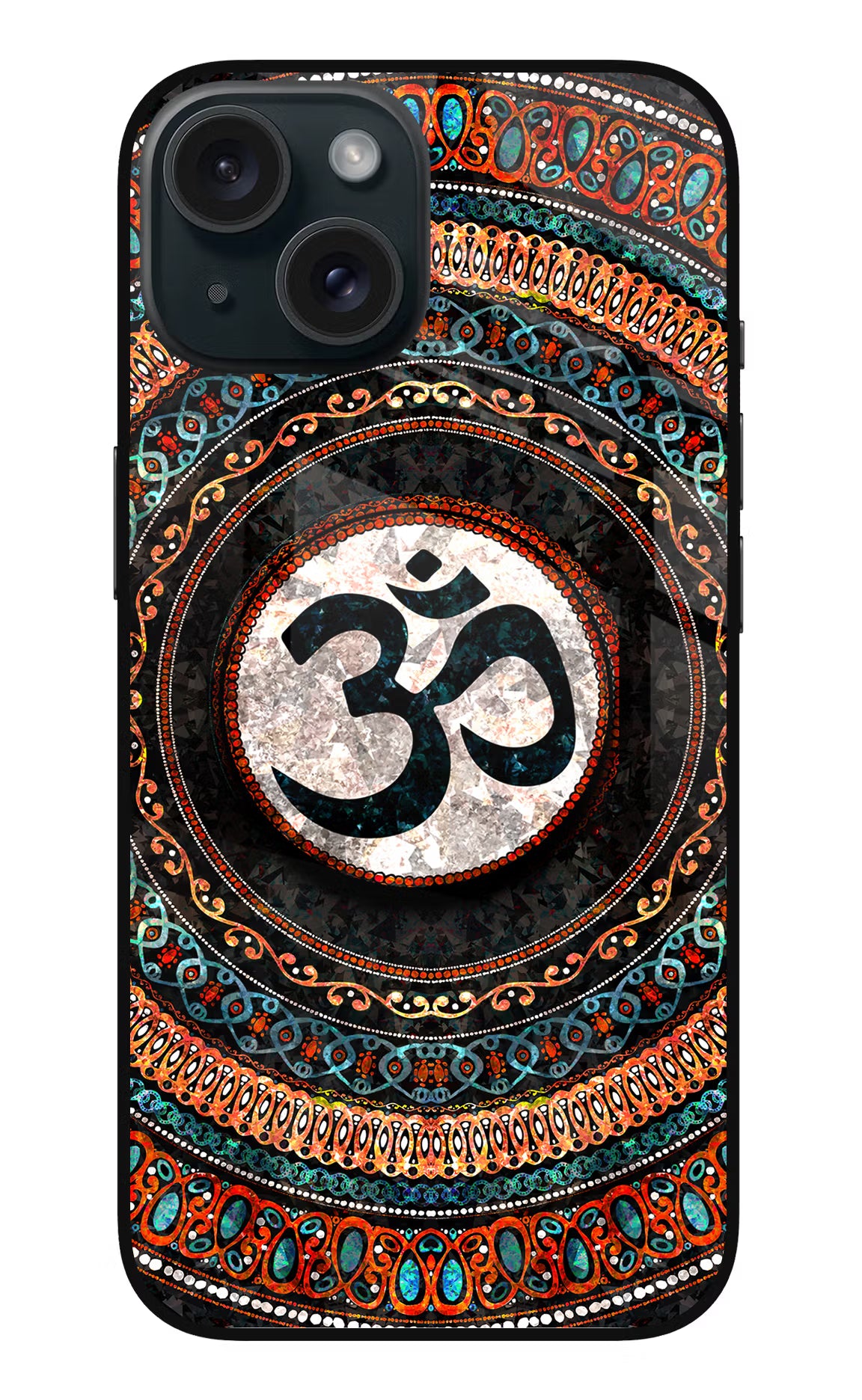 Om Culture iPhone 15 Glass Case - Om Culture iPhone 15 Glass Case Om Culture iPhone 15 Glass Case