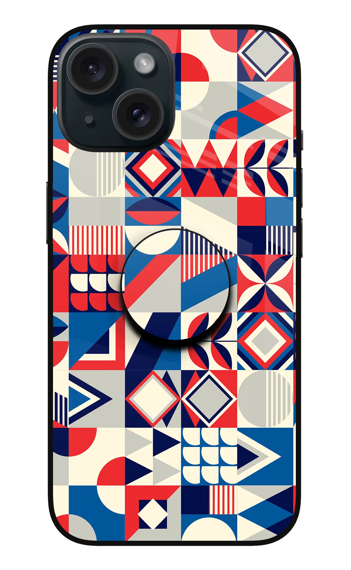 Colorful Pattern iPhone 15 Glass Case - Colorful Pattern iPhone 15 Glass Case Colorful Pattern iPhone 15 Glass Case