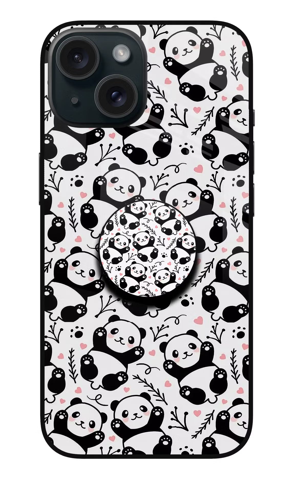 Cute Panda iPhone 15 Glass Case - Cute Panda iPhone 15 Glass Case Cute Panda iPhone 15 Glass Case