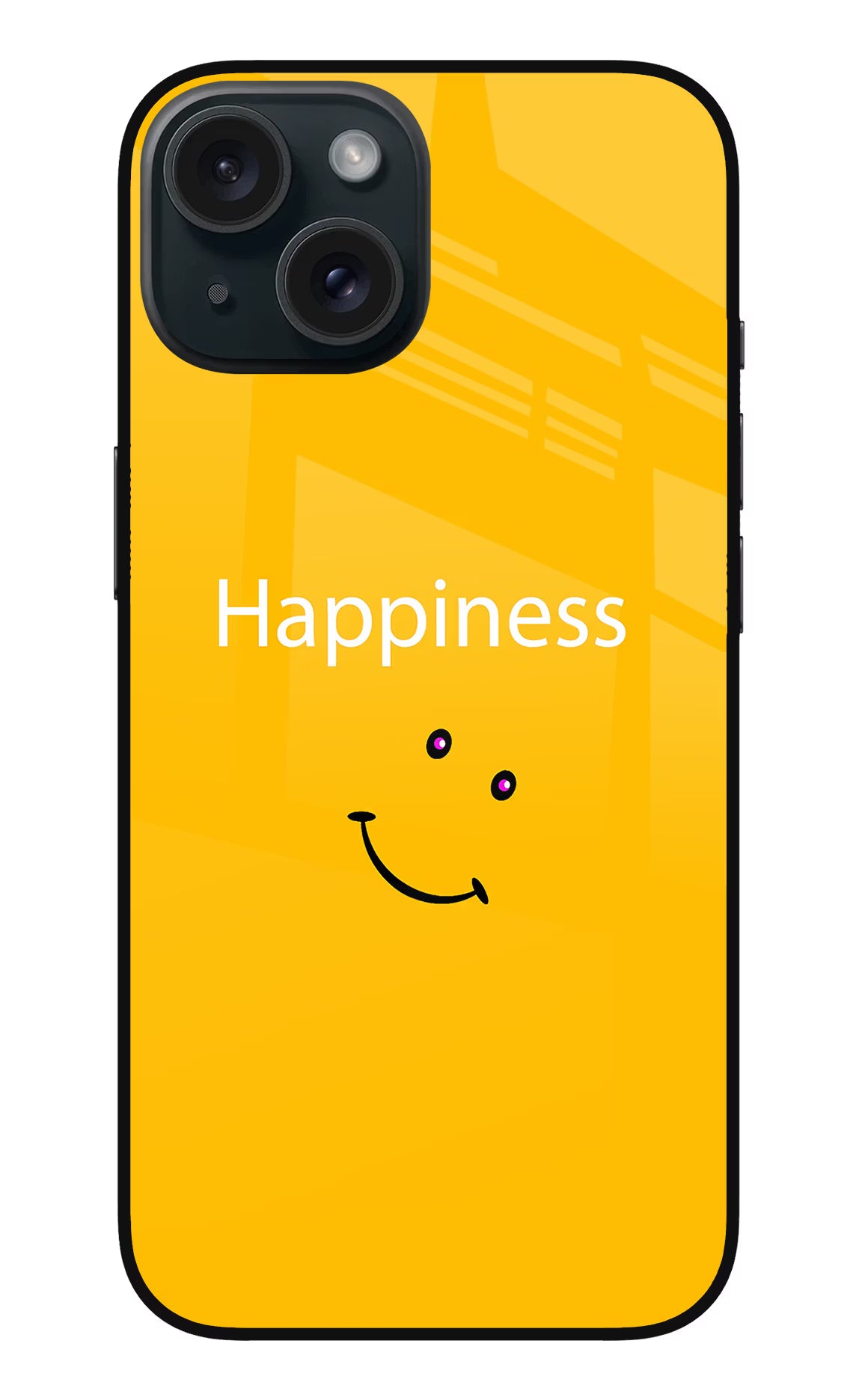 Happiness With Smiley iPhone 15 Plus Glass Case - Happiness With Smiley iPhone 15 Plus Glass Case Happiness With Smiley iPhone 15 Plus Glass Case