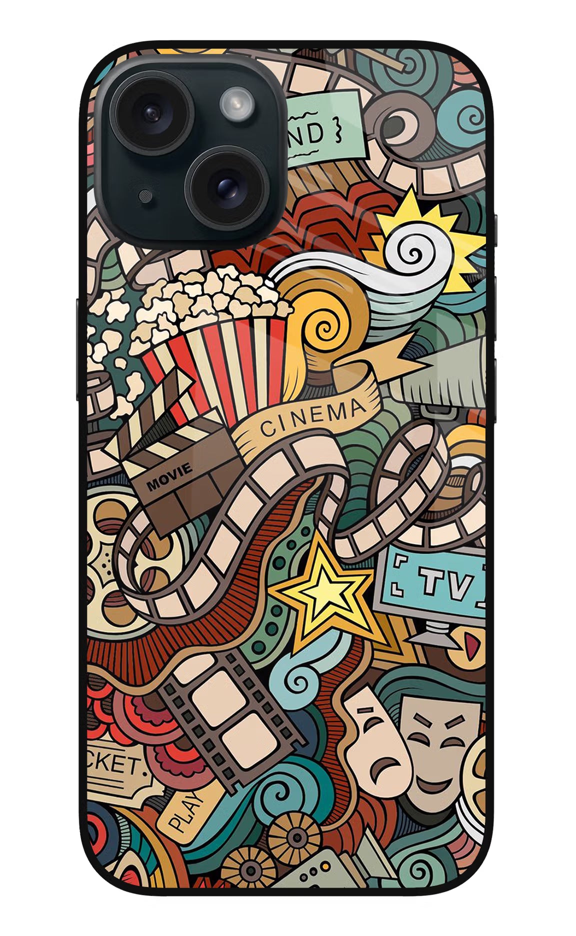 Cinema Abstract iPhone 15 Plus Glass Case - Cinema Abstract iPhone 15 Plus Glass Case Cinema Abstract iPhone 15 Plus Glass Case