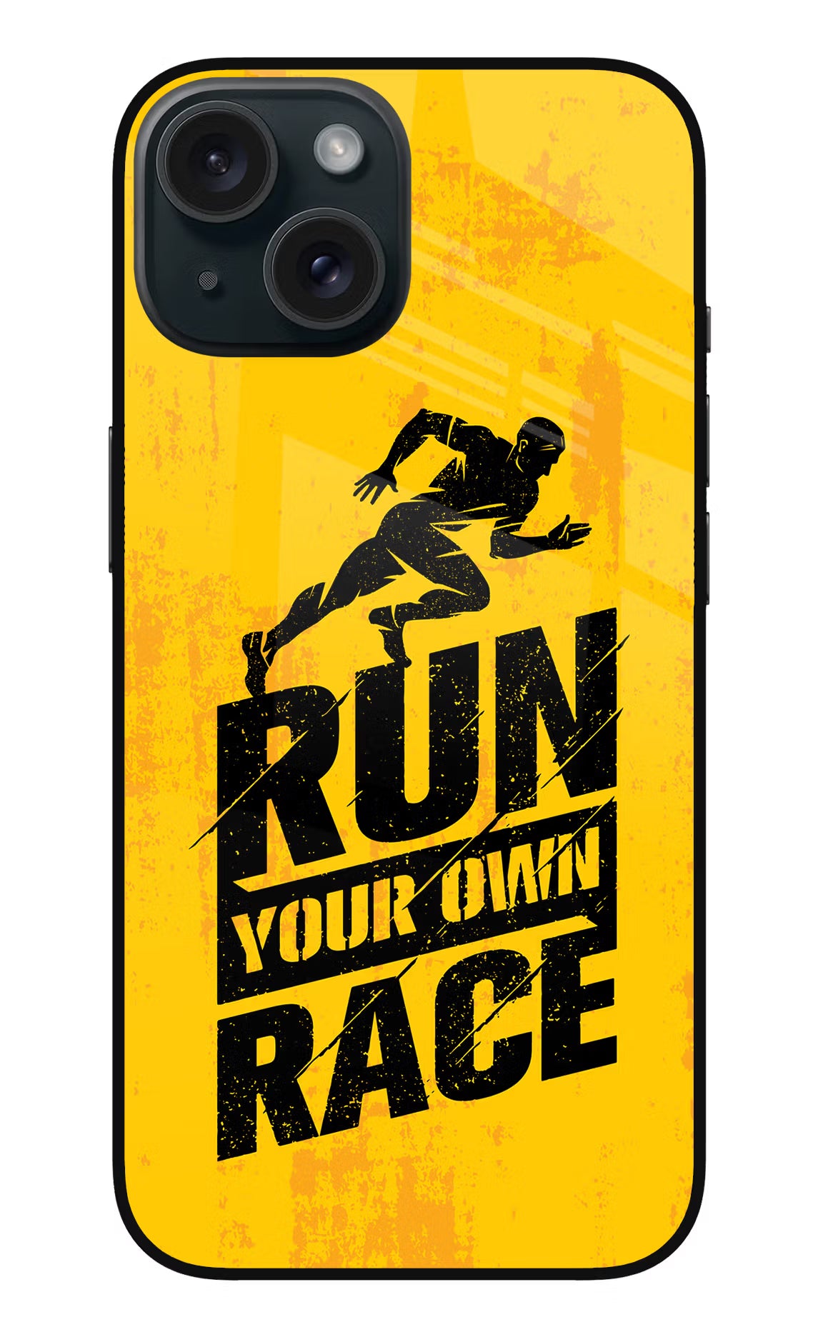 Run Your Own Race iPhone 15 Plus Glass Case - Run Your Own Race iPhone 15 Plus Glass Case Run Your Own Race iPhone 15 Plus Glass Case