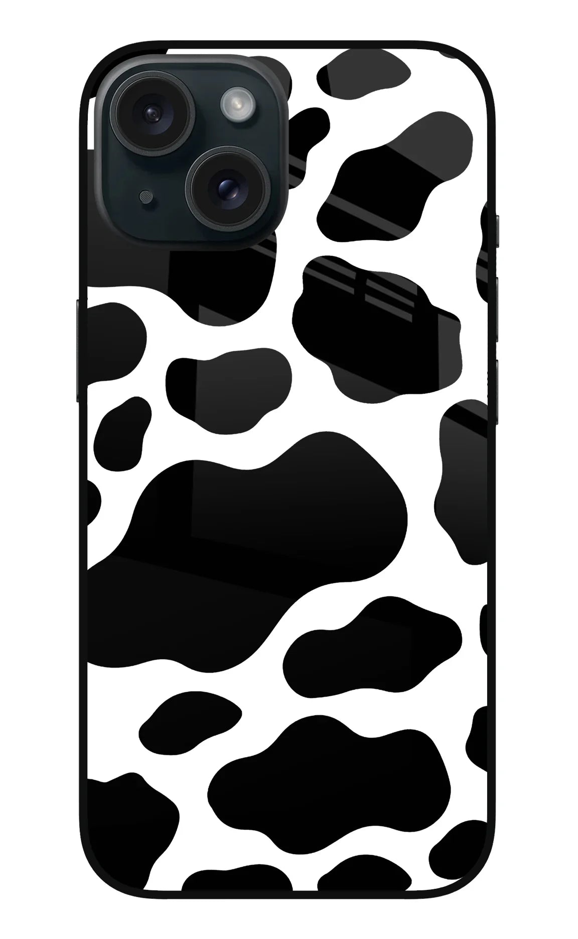 Cow Spots iPhone 15 Plus Glass Case - Cow Spots iPhone 15 Plus Glass Case Cow Spots iPhone 15 Plus Glass Case