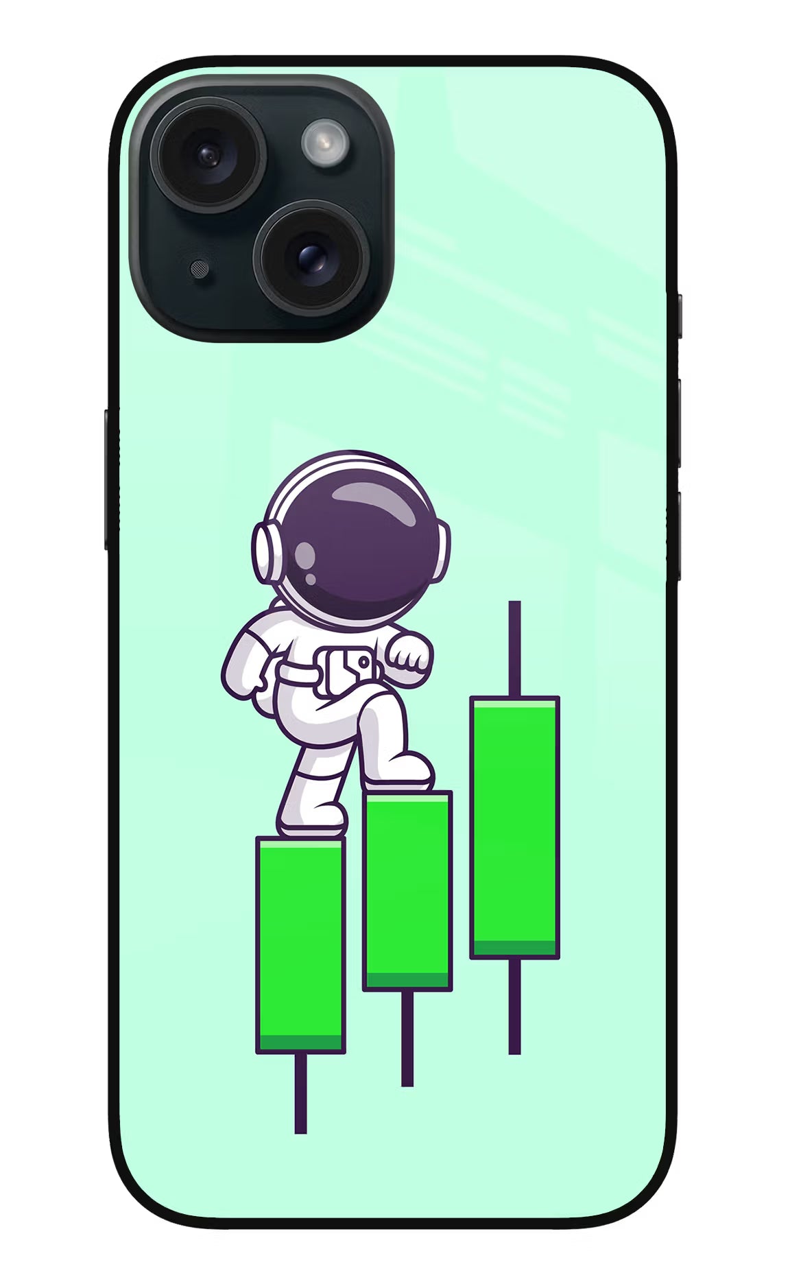 Astronaut Trader iPhone 15 Plus Glass Case - Astronaut Trader iPhone 15 Plus Glass Case Astronaut Trader iPhone 15 Plus Glass Case