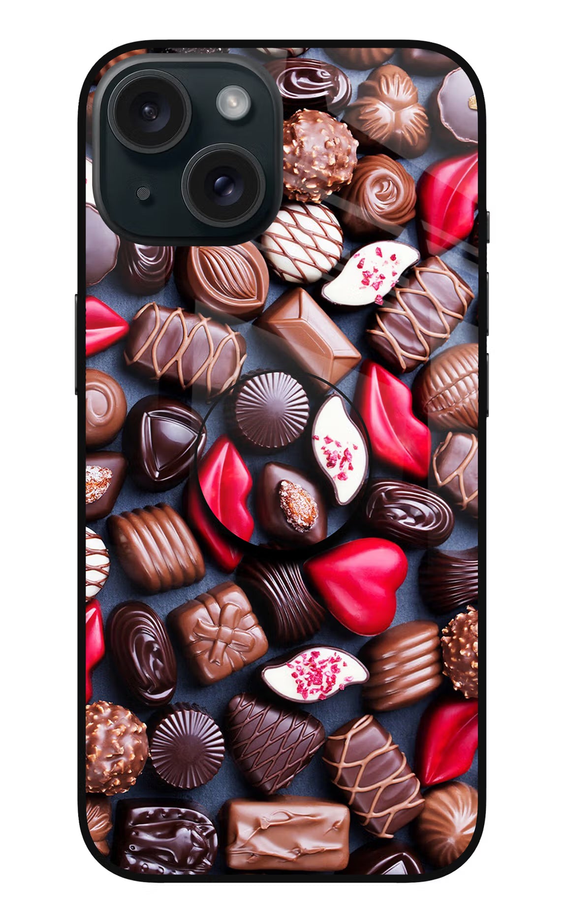 Chocolates iPhone 15 Plus Glass Case - Chocolates iPhone 15 Plus Glass Case Chocolates iPhone 15 Plus Glass Case