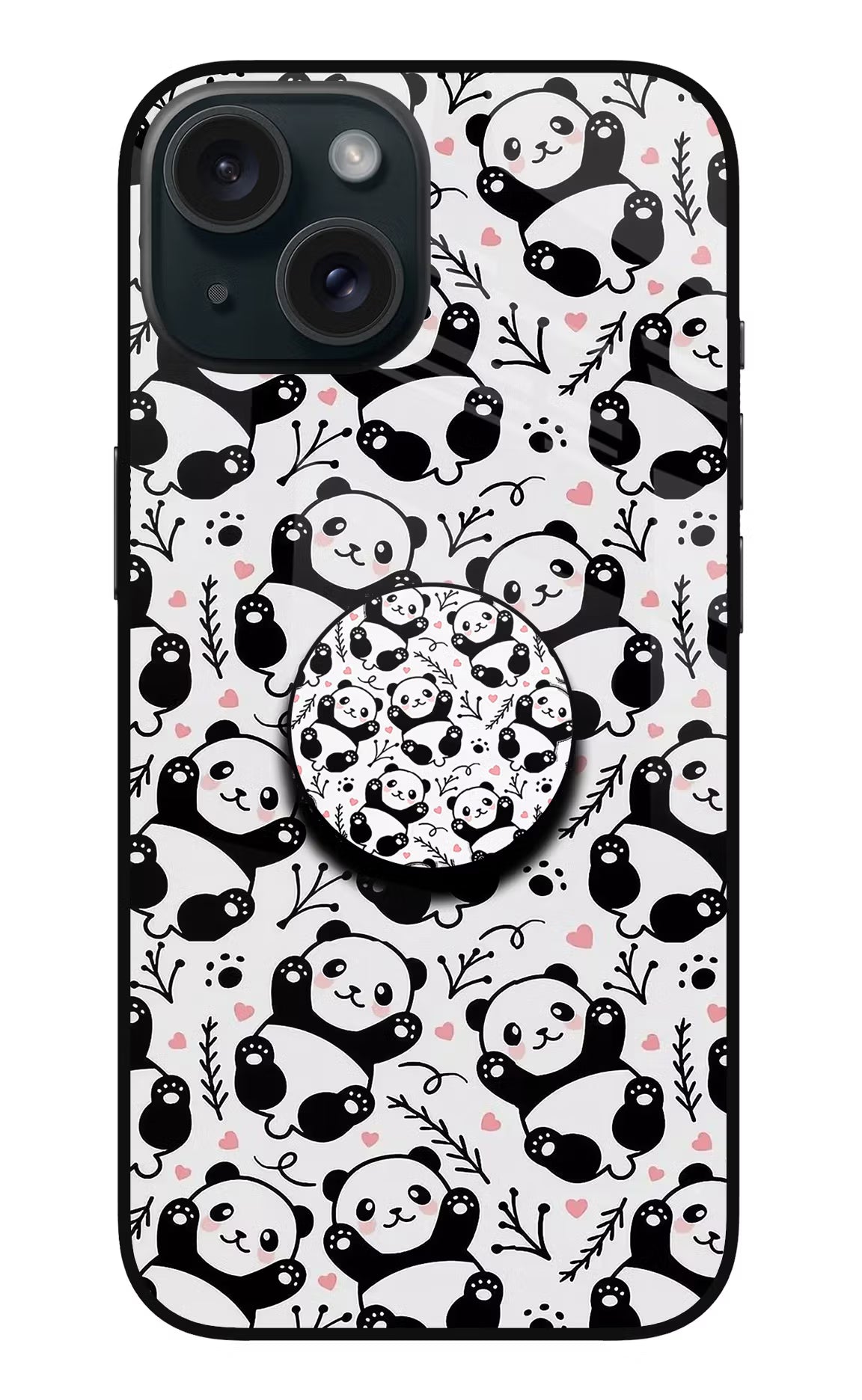Cute Panda iPhone 15 Plus Glass Case - Cute Panda iPhone 15 Plus Glass Case Cute Panda iPhone 15 Plus Glass Case